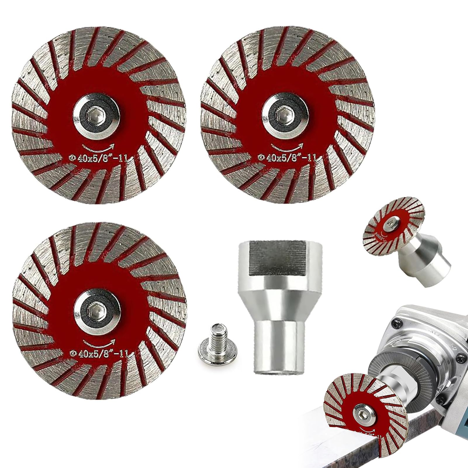 1.57" Diamond Saw Blades Set Precision Stone Cutting Made Easy, Diamond Multi-Purpose Saw Blades, Heavy Duty Angle Grinder Discs, Mini Diamond Saw Blades for Granite, Marble, Sandstone (1+3PCS)