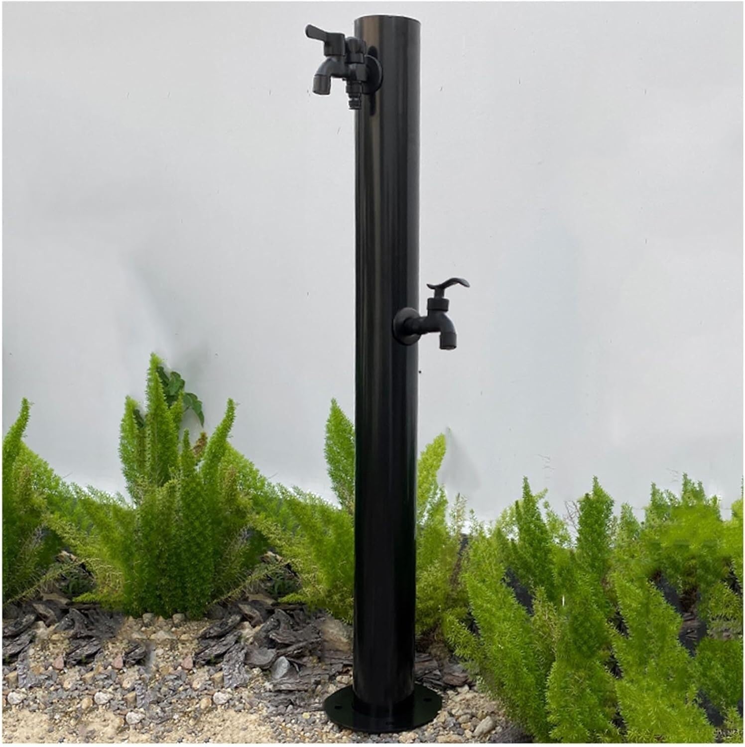 HGOuhK Water Tap Fountain Hydrant Freestanding Outdoor Water Column Garden Faucet with 2 Faucets, Antifreeze Fountain Post