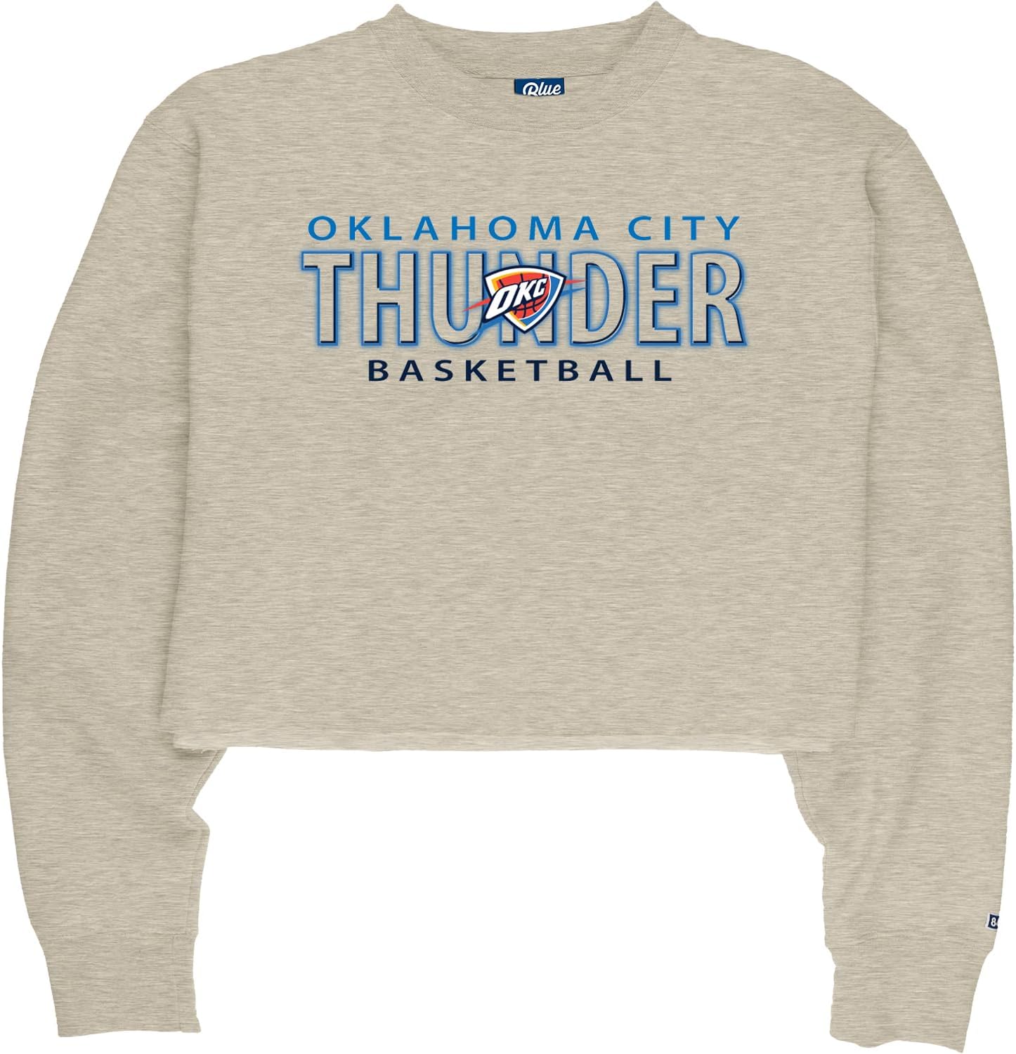 Blue 84 NBA womens Nba Officially Licensed Women's Cropped Crewneck Sweatshirt Oatmeal