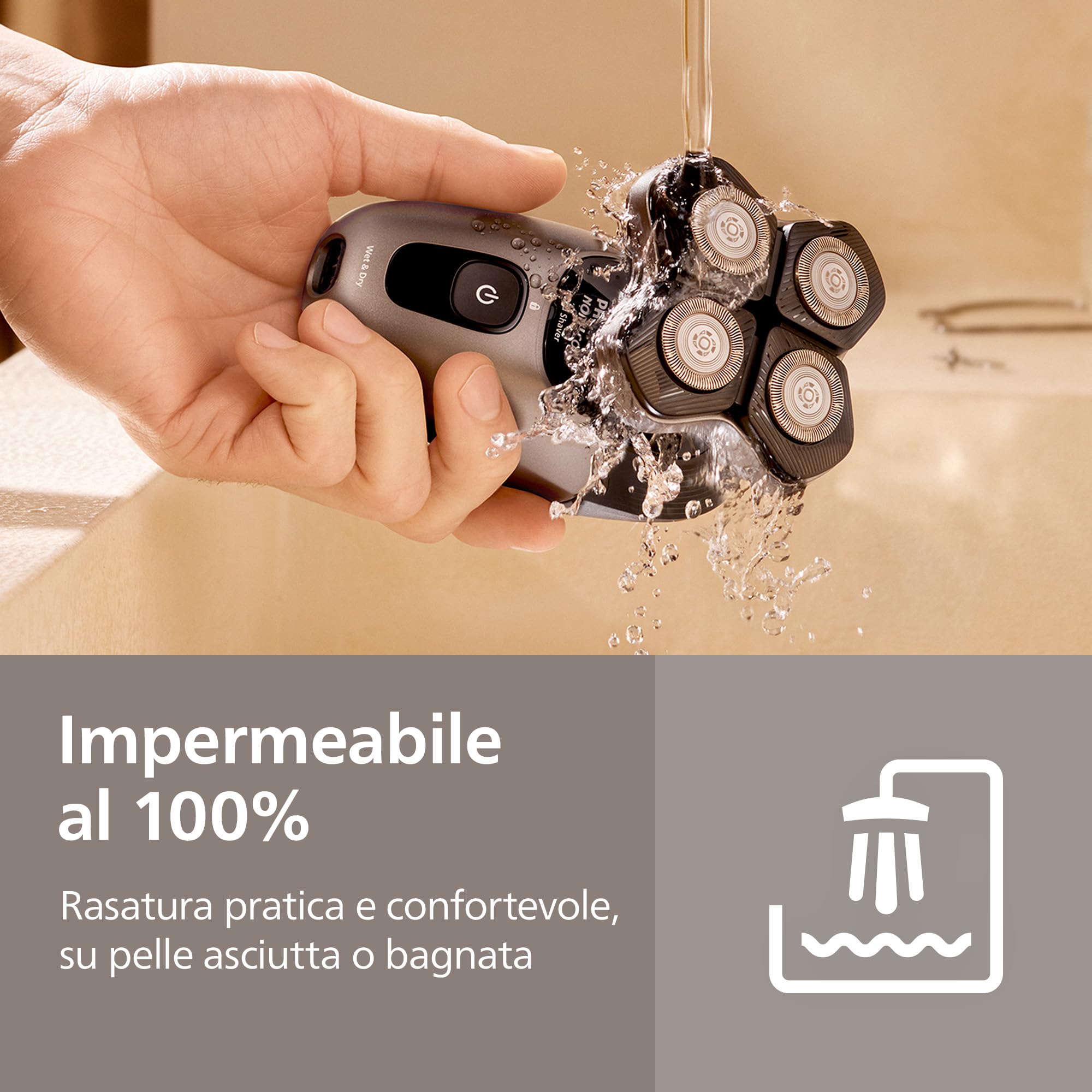 Philips Head Shaver Pro Serie 7000- Rasoio per uomo e donna, testina flessibile a 360° e lame ComfortCut per una rasatura pulita e delicata sulla pelle, modello HS7980/15