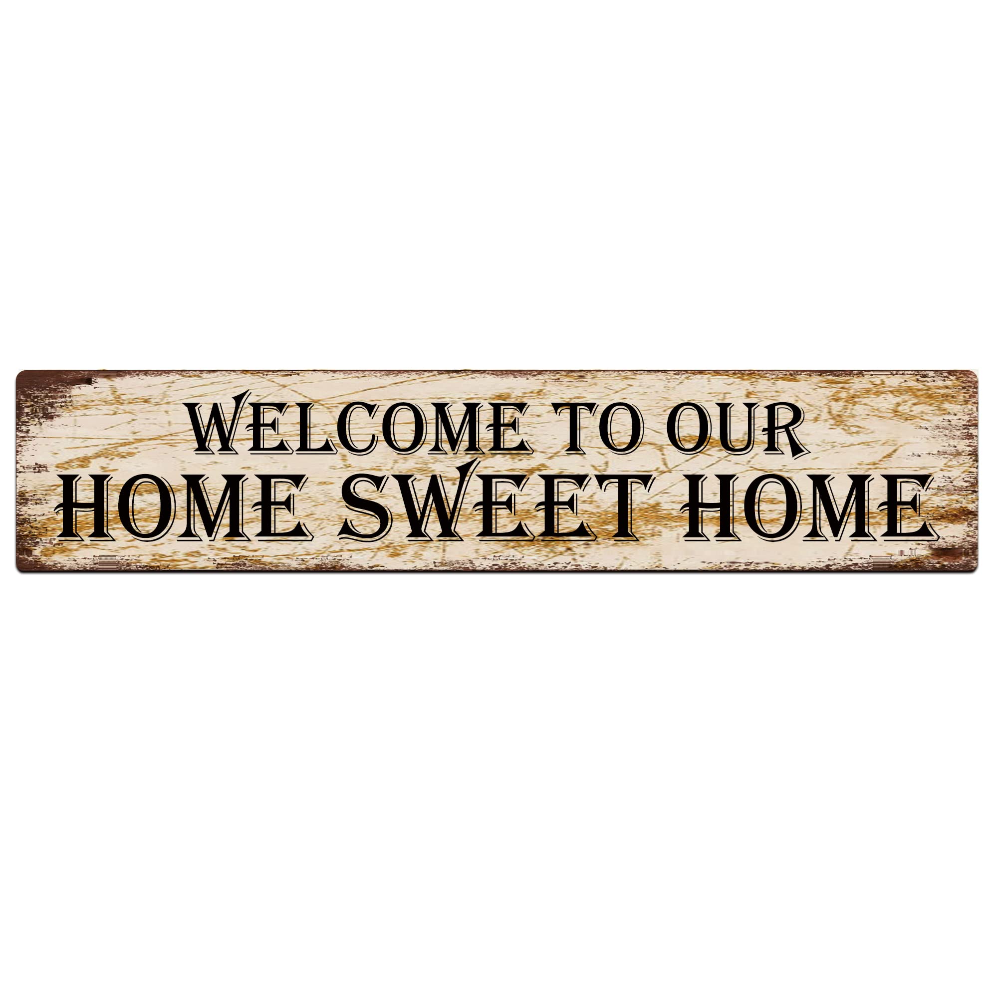 Welcome to Our Home Sweet Home Retro Tin Signs Aluminum Metal Sign for Kitchen Home Garden Wall Bar Cafe Decor 4x16 Inch