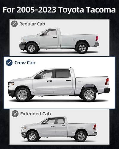 Miniatura 3 de Estribos compatibles con Toyota Tacoma 2005-2023 de doble cabina, barras Nerf de 4 puertas, barras de escalón laterales