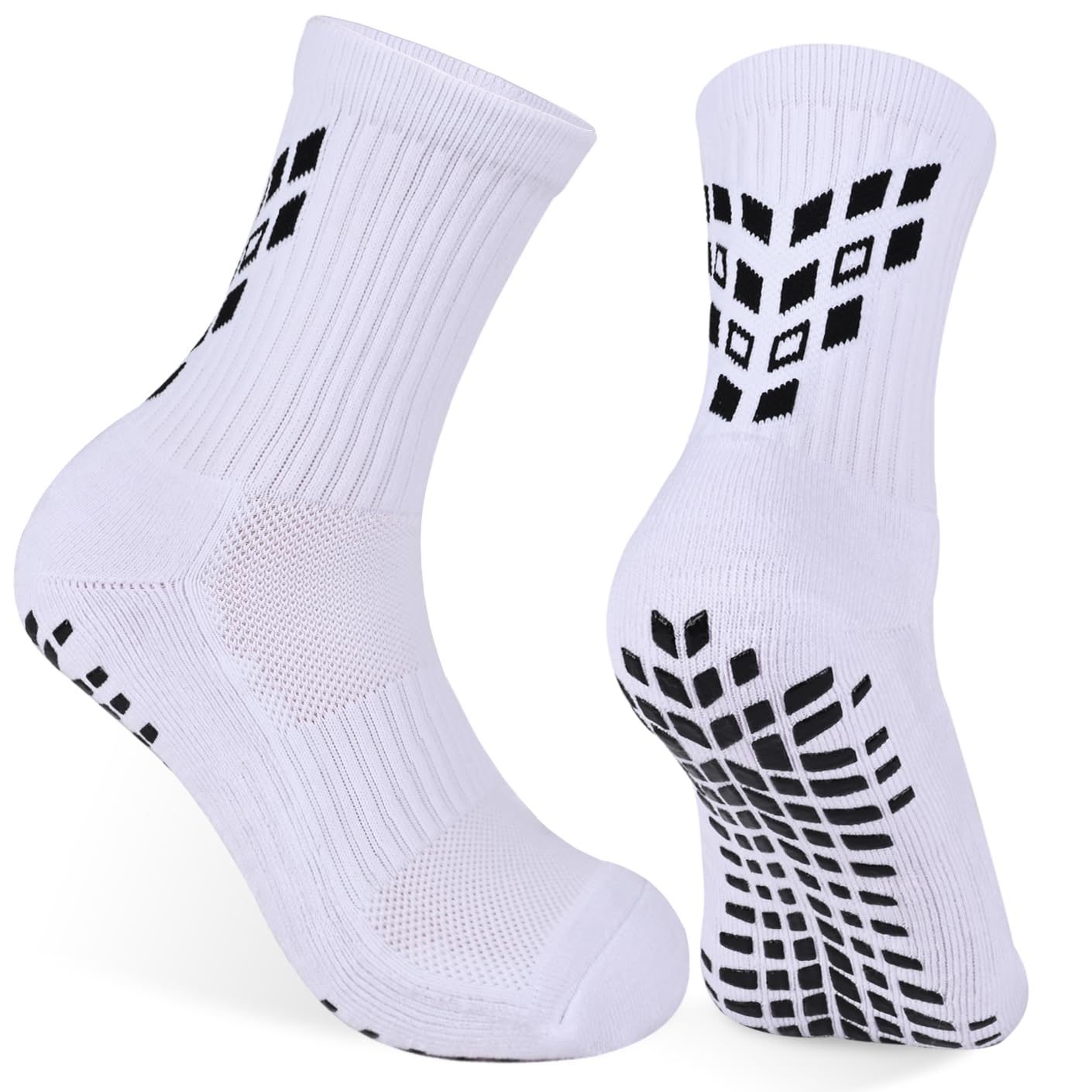 4-pares Calcetines deportivos antideslizantes fútbol hombre mujer, acolchados, transpirables, Calcetines antideslizantes Yoga