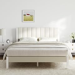 Novilla Full Bed Frame with Piano Keys Headboard and Footboard Metal Platform Bed Frames Full Size No Box