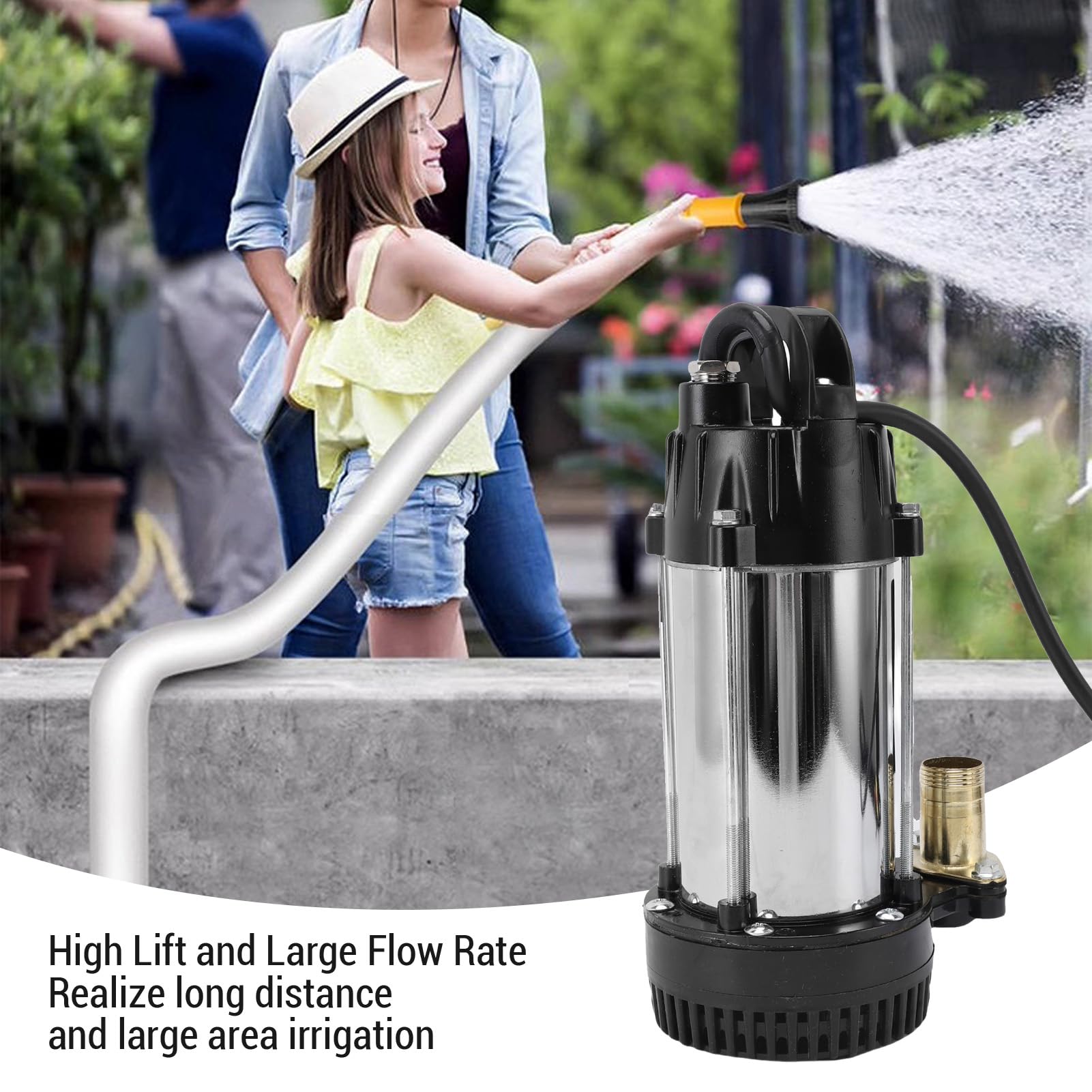 Pompa Sommergibile per Vasca da 300 W con Cavo da 2,5 M Portata 4 M³/h per Stagni Agricoli Industriali (DC12V)