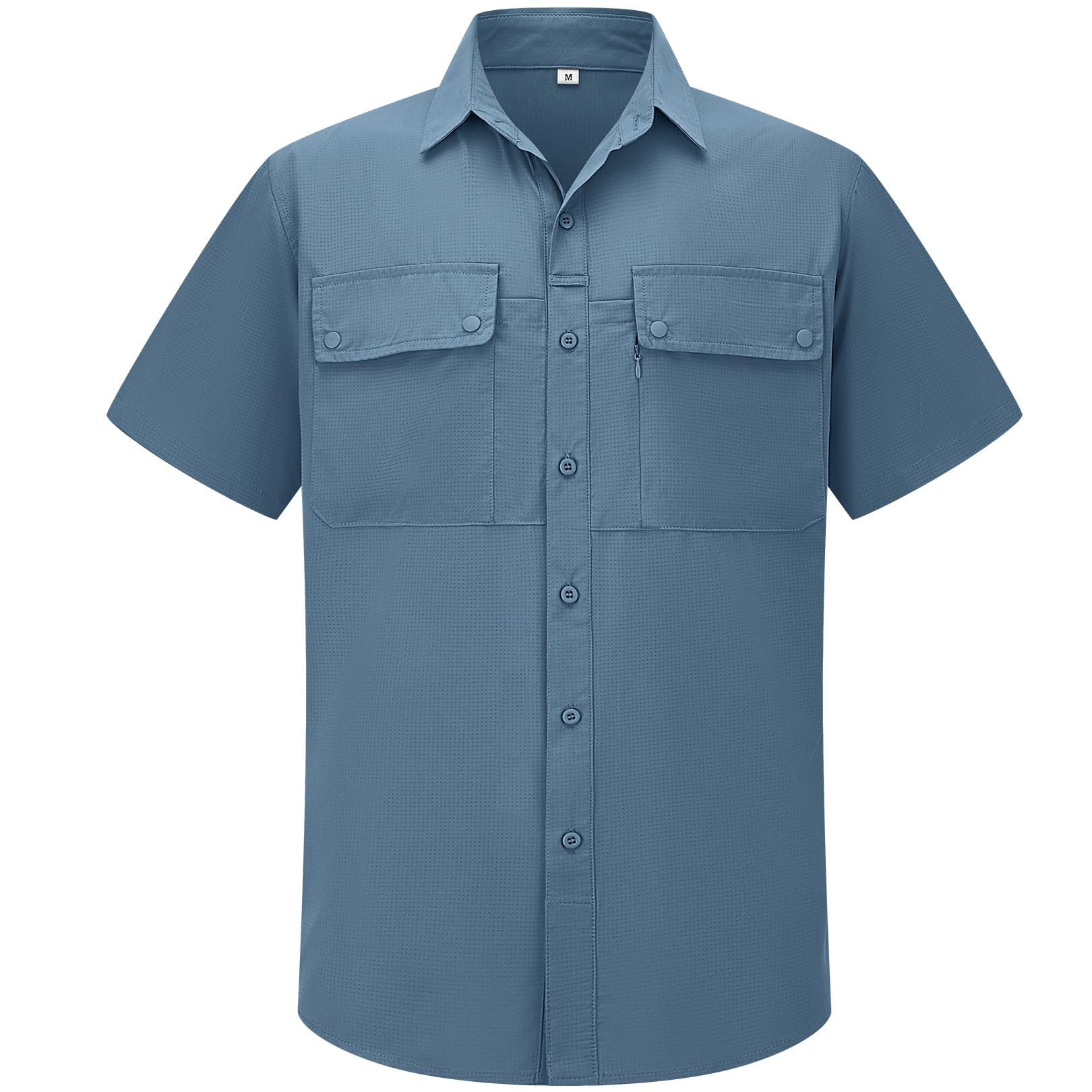 Camicia da uomo a maniche corte Safari UPF50+, protezione UV, da trekking, da uomo, traspirante, ad asciugatura rapida