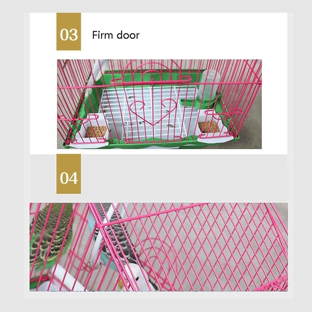 OLOTU Jaulas para Aves Jaula de pájaros de Viaje portátil, Jaula de pájaros de plástico Colorido con Soporte rodante, Jaula de Vuelo de pájaros Ligera Universal con alimentador Segura