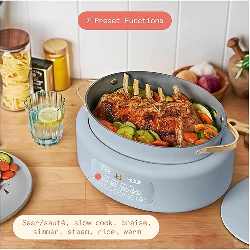 Miniatura 3 de Hermosa olla eléctrica 10 en 1 de 6 cuartos de galón  Cocina más rápido y saludable con funciones versátiles ideal para recetas navideñas, lados de