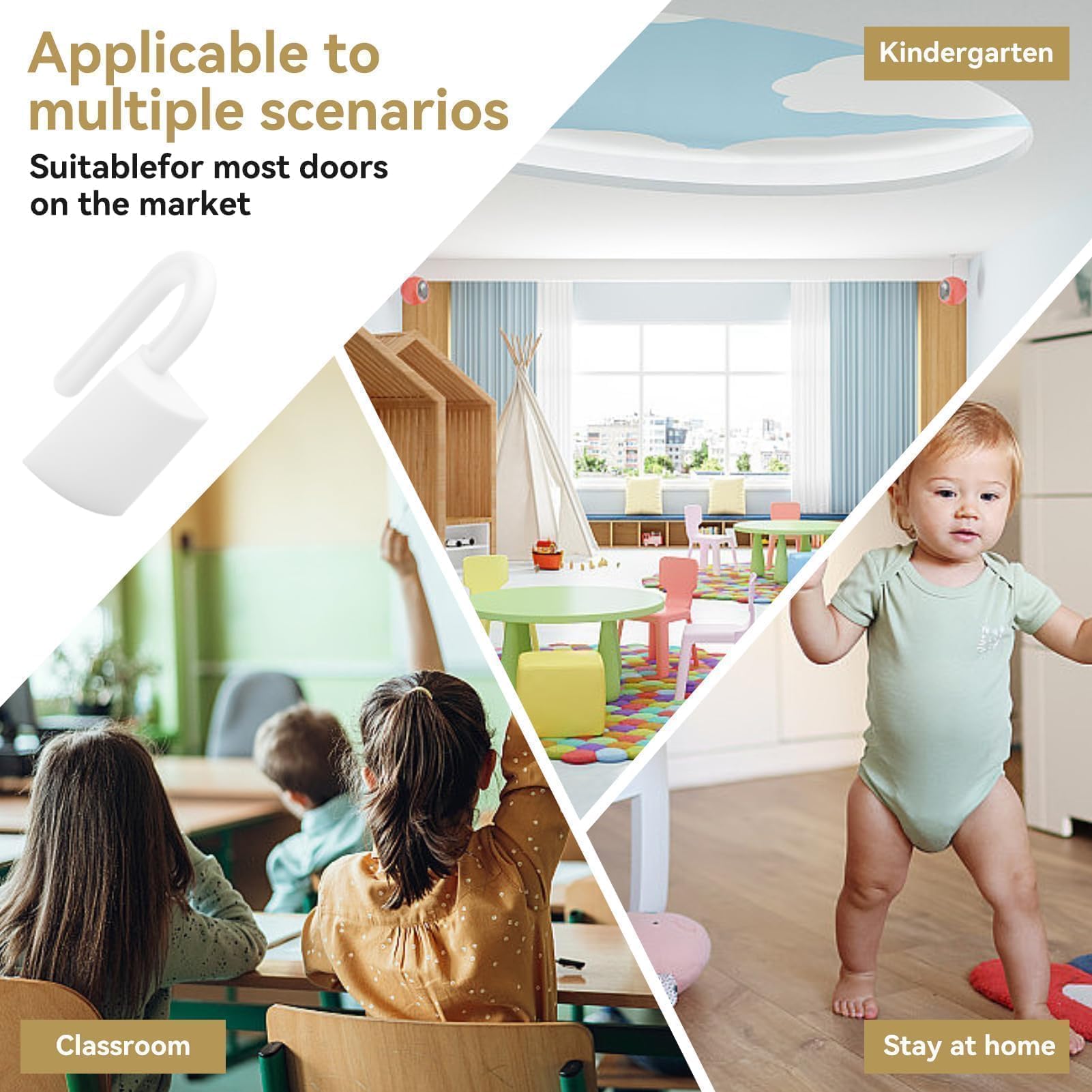 Tope de seguridad para puerta de bebé, 8 piezas PP Protectores de pellizco para puerta Tope de puerta Seguridad para niños Bebé Niño Dedo Protector de manos Bisagra de puerta Tapón de seguridad para