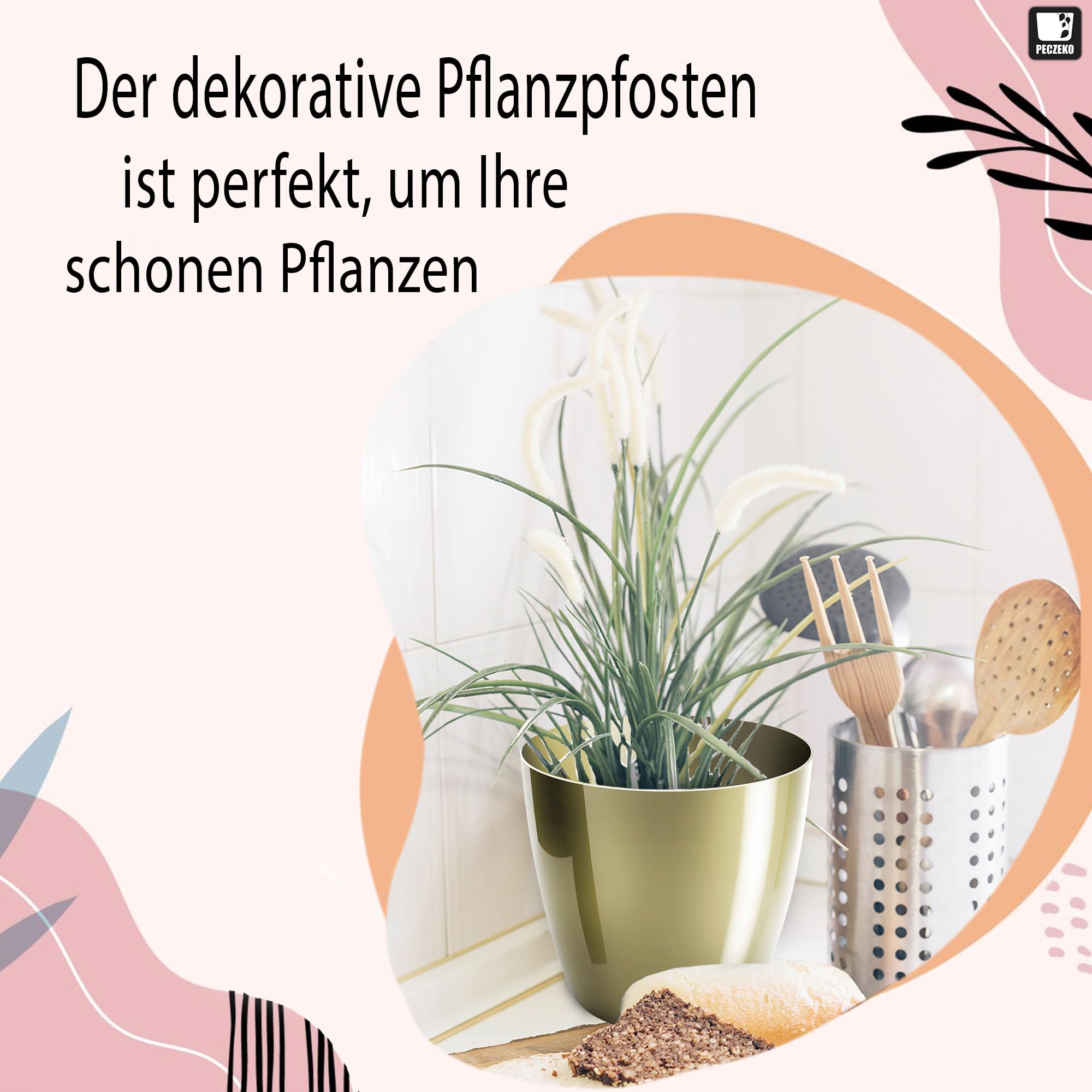 Macetas Brillantes Macetas Decorativas Hierbas Macetas Redondas de plástico duraderas y Ligeras para salón, Comedor, Cocina, terraza, balcón Juego de 2 Piezas (Antracita, diámetro 16 cm) — view 63