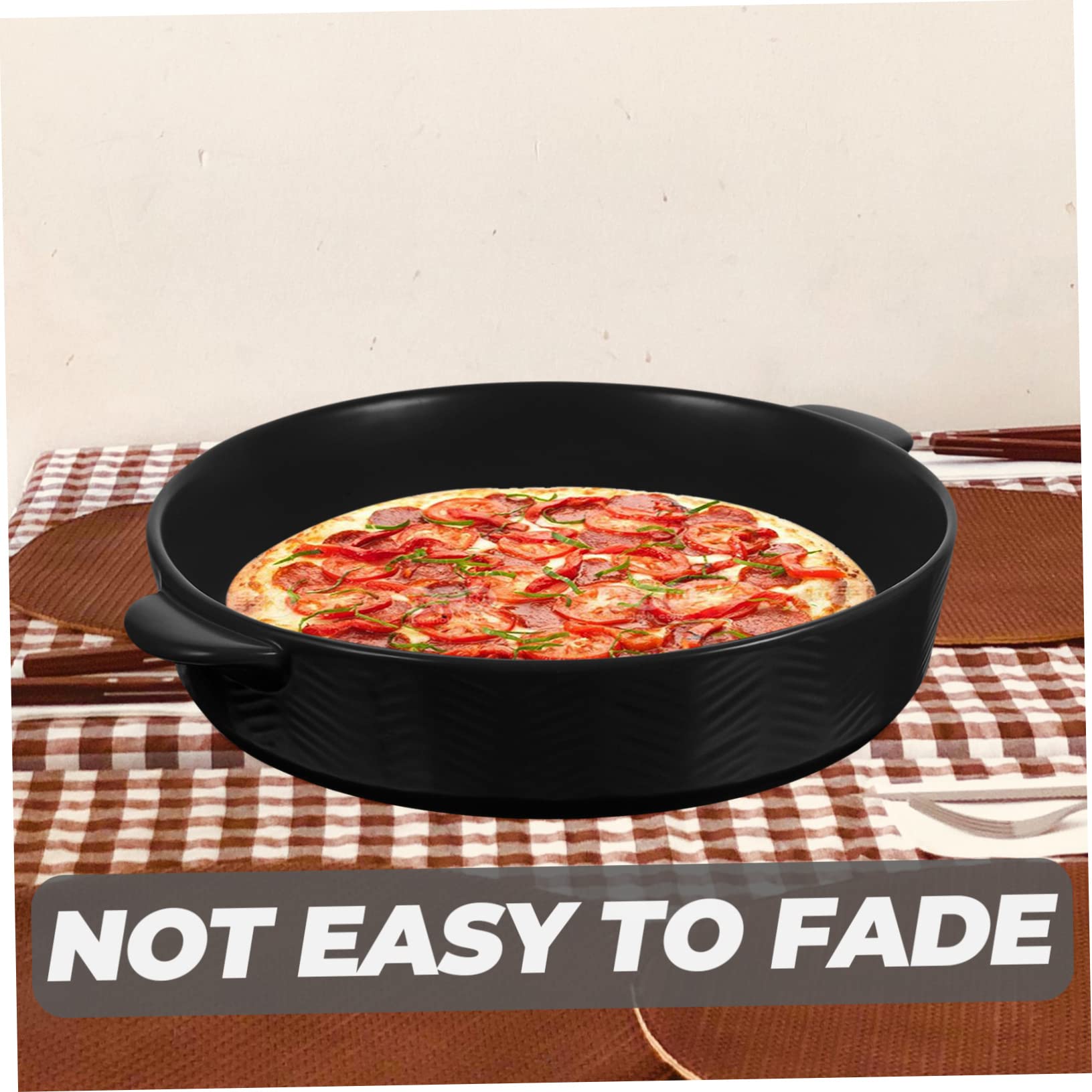 SHOWERORO Podwójna Rączka Ceramiczna Forma Do Pieczenia Okrągłe Naczynie Kuchenne Do Lasagne i Ciast Odporne Wysoką Temperaturę Ładny Design Do Użytku Domowego