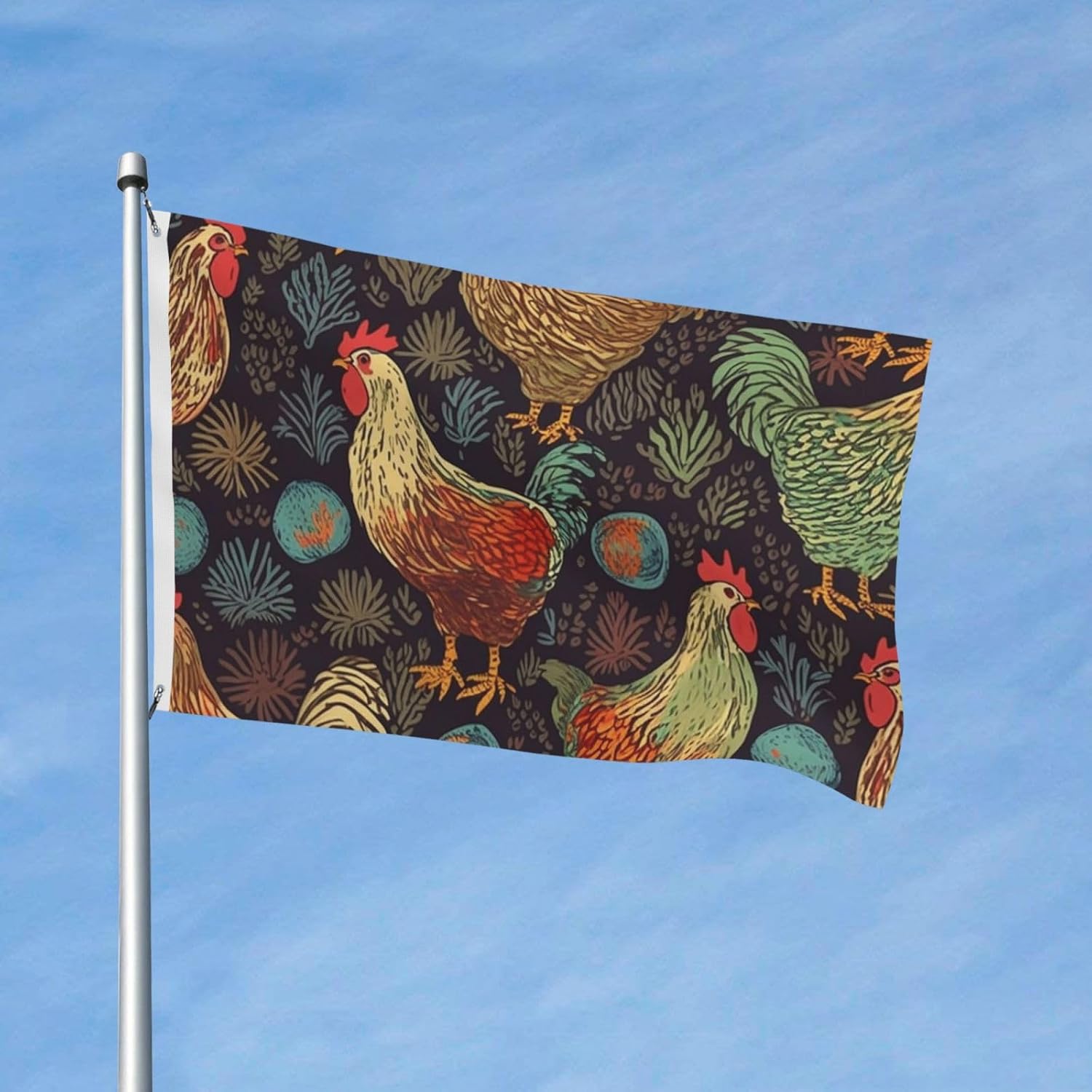Chicken Print Flag for Outside Double Sided, 3x5 FT image 2