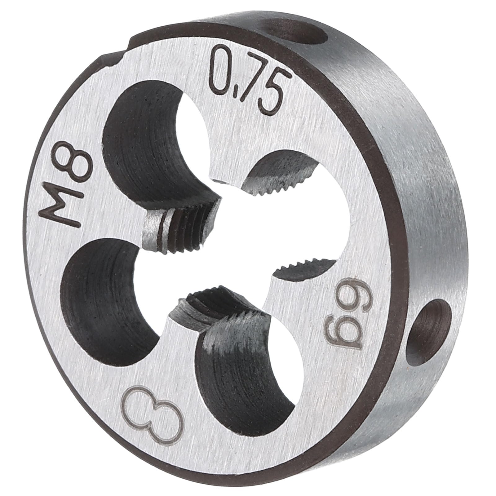 Troquel de rosca redondo M8 x 0.75 uxcell fijo en acero aleado de grado industrial