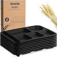 Vista 15 de Pinkunn Juego de 8 platos divididos de paja de trigo grandes de 14 pulgadas, juego de vajilla dividida irrompible para microondas, lavavajillas