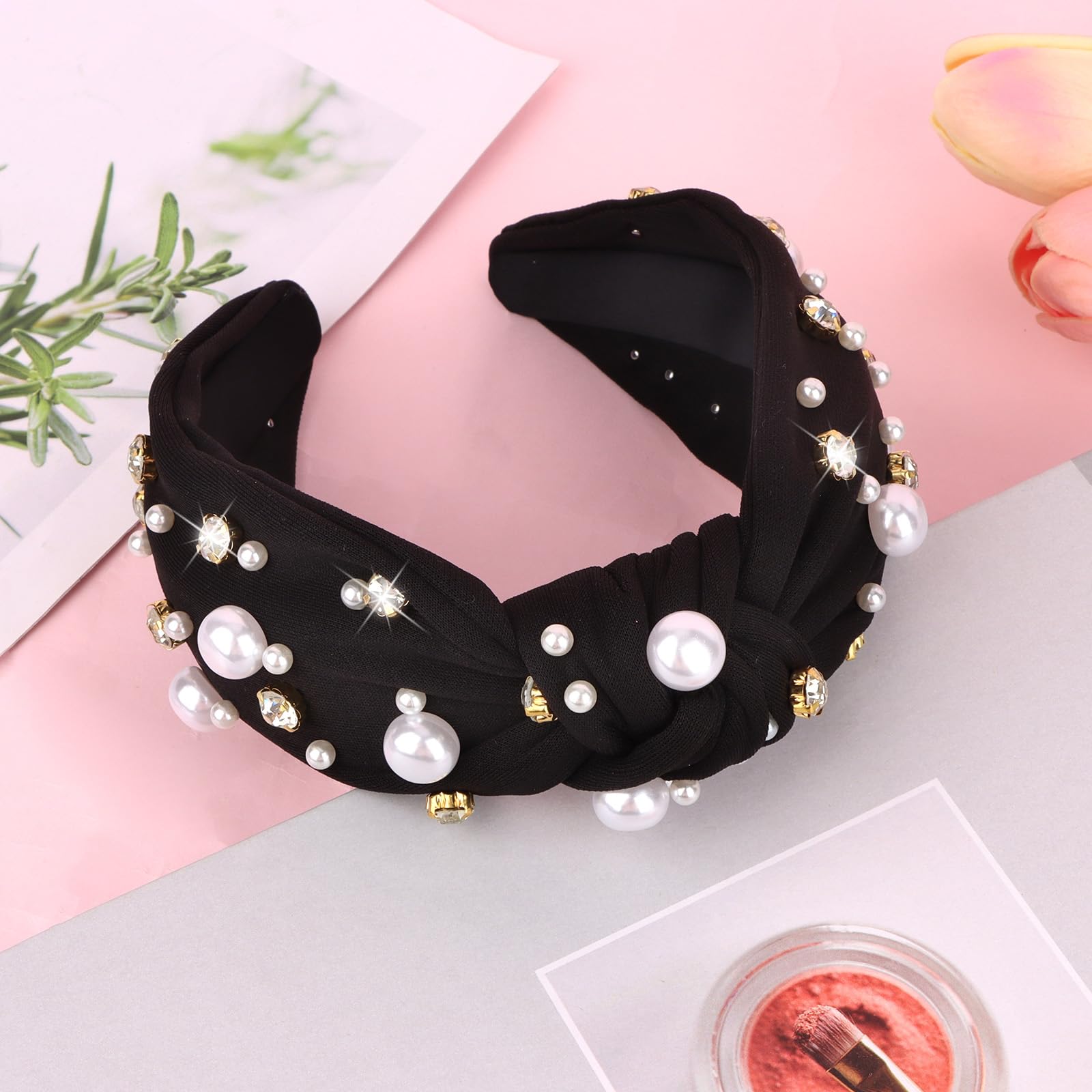Amazon.com : Brimekichio Black Headband for Women Girls Pearl
