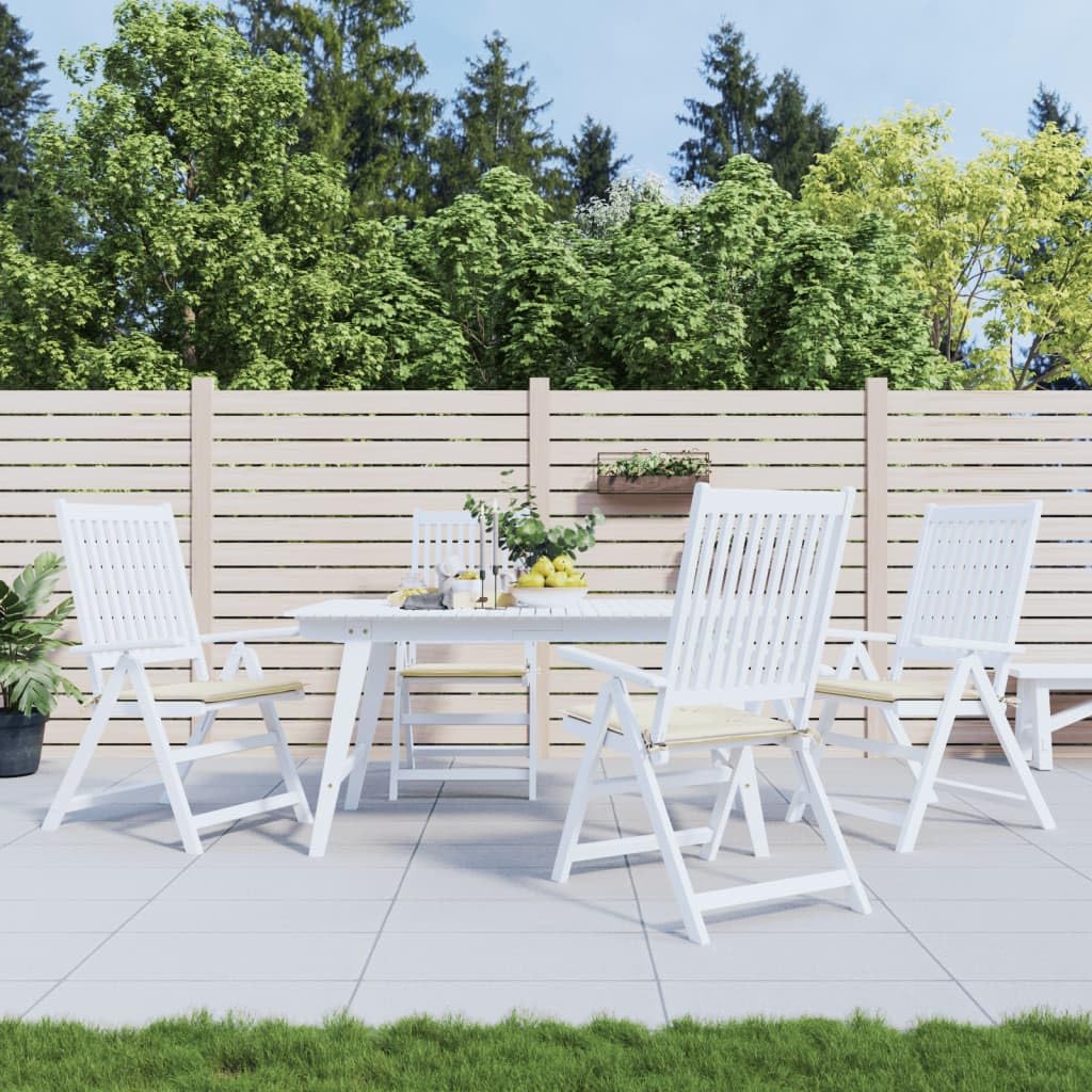 vidaXL 4X Cojines para Silla de Jardín Asiento Tumbona Patio Terraza Balcón Exterior Salón Acolchado Decoración Adorno Cómodo Tela Crema 50x50x4 cm