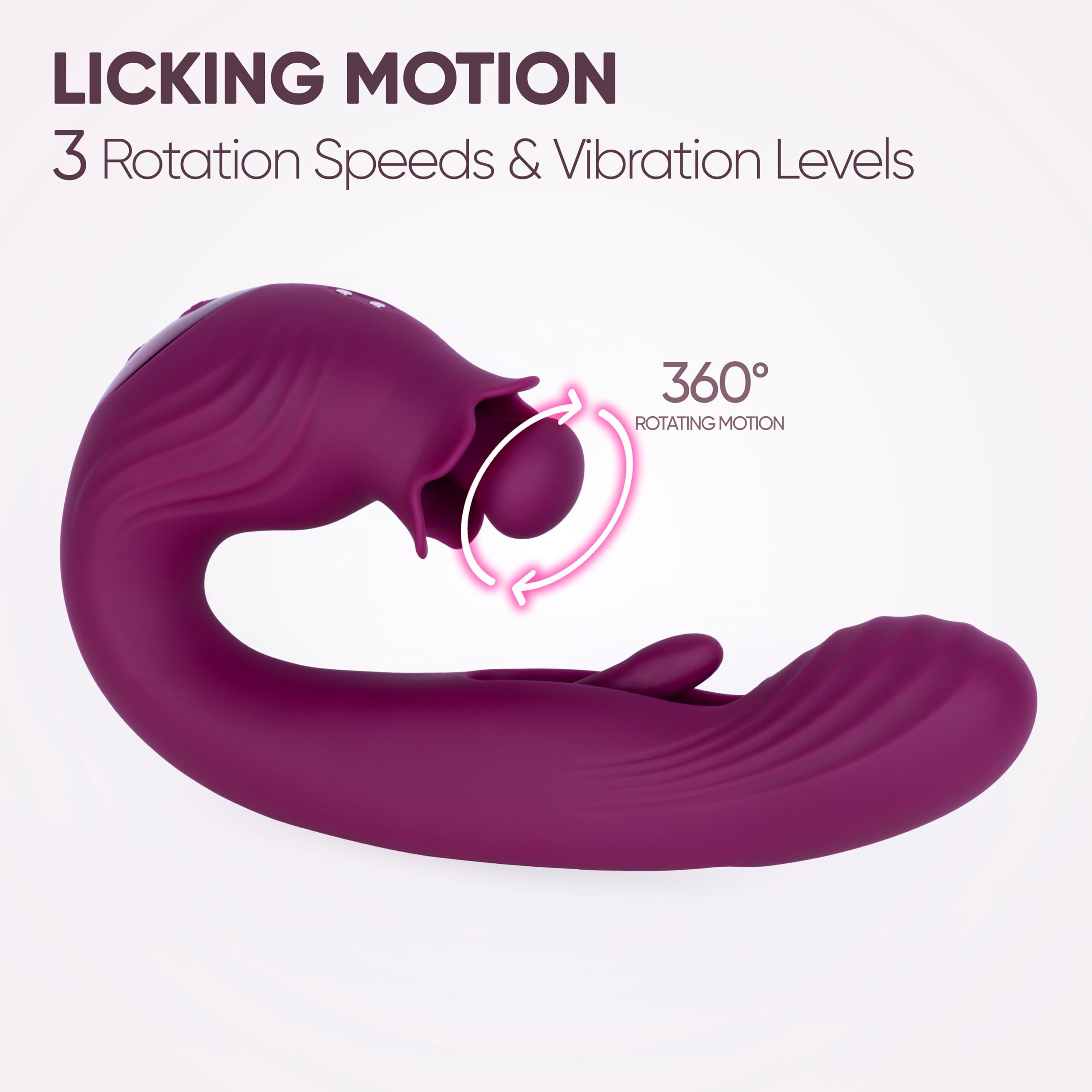 SELOVE Bellflower Vibratore Rabbit Rotante e Oscillante (Viola Scuro)
