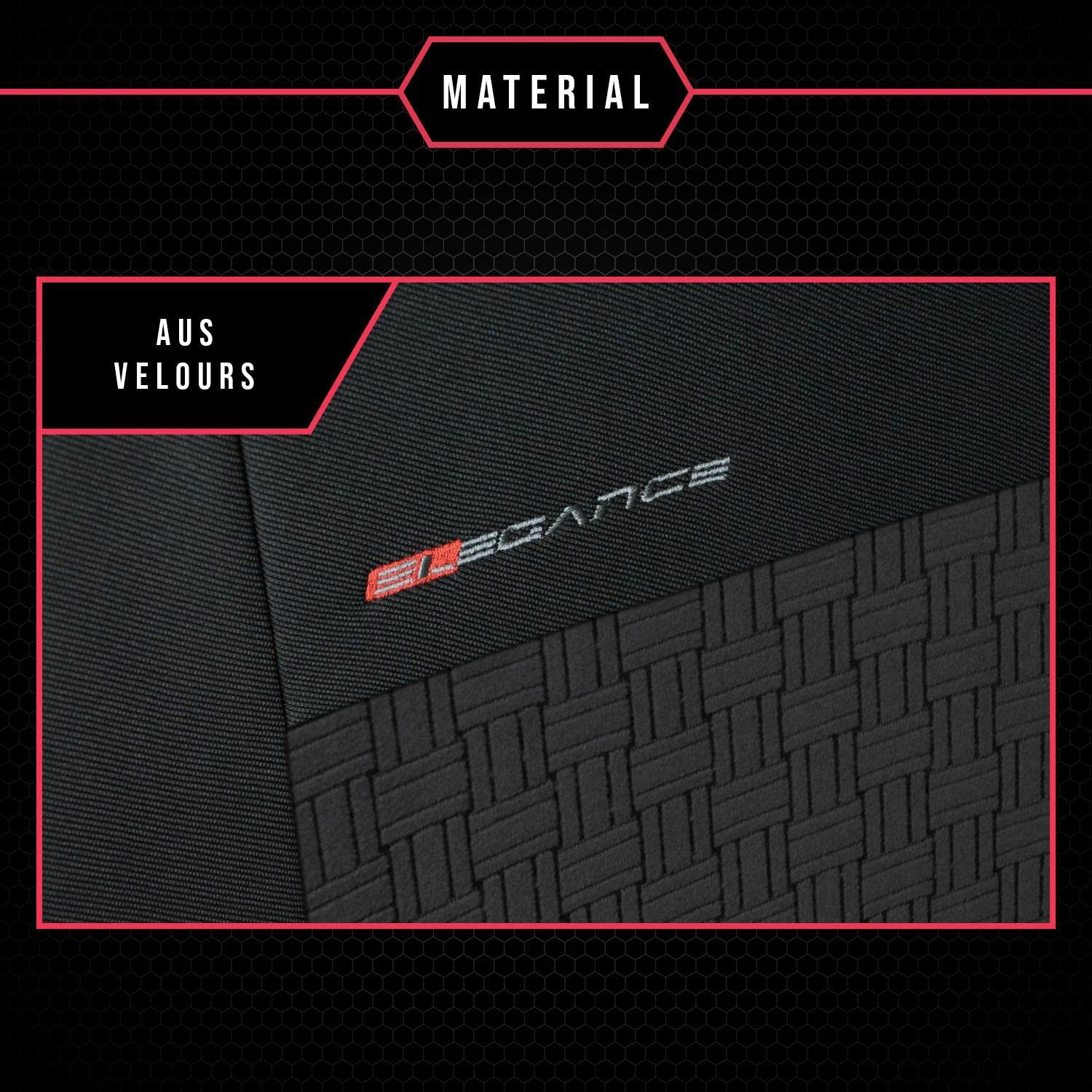 3er Set Autositzbezüge PKW universal | Auto Sitzbezüge Polyester Grau für Airbag geeignet | für Vordersitze und Rückbank | 1+1 Autositze vorne und 1 Sitzbank hinten teilbar 2 Reißverschlüsse