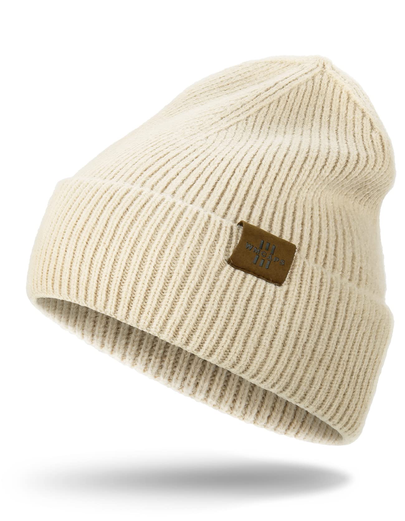 Knit Beanie for Men, Stretchy Soft Warm Daily Cuffed Winter Hats, Unisex Comfortable Wooly Beanie Gifts for Men/Him/Dad