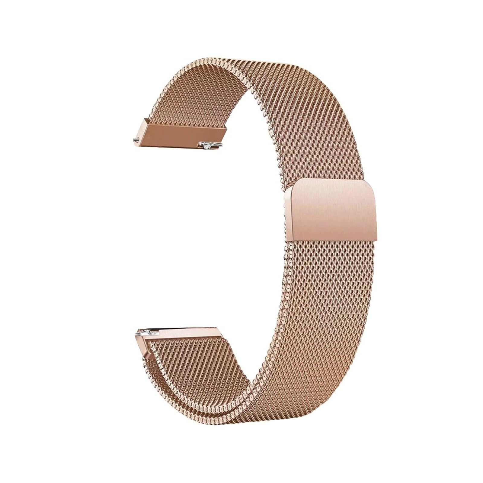 Bracelet de montre magnétique 20 mm 22 mm pour Samsung Galaxy Watch 7 6 5 4 Classic 42 46 47 mm Gear pour S3 GTR avec fermoir pliable sécurisé en métal (or rose, 20 mm)