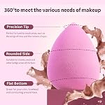 BEAKEY Makeup Sponge Set, 5 Pcs Pink Beauty Sponges for Blending | for Flawless Application of Liquid Foundation, Cream, and Powder, Latex-Free Vegan and Cruelty-Free, Wet or Dry Use, Reusable
