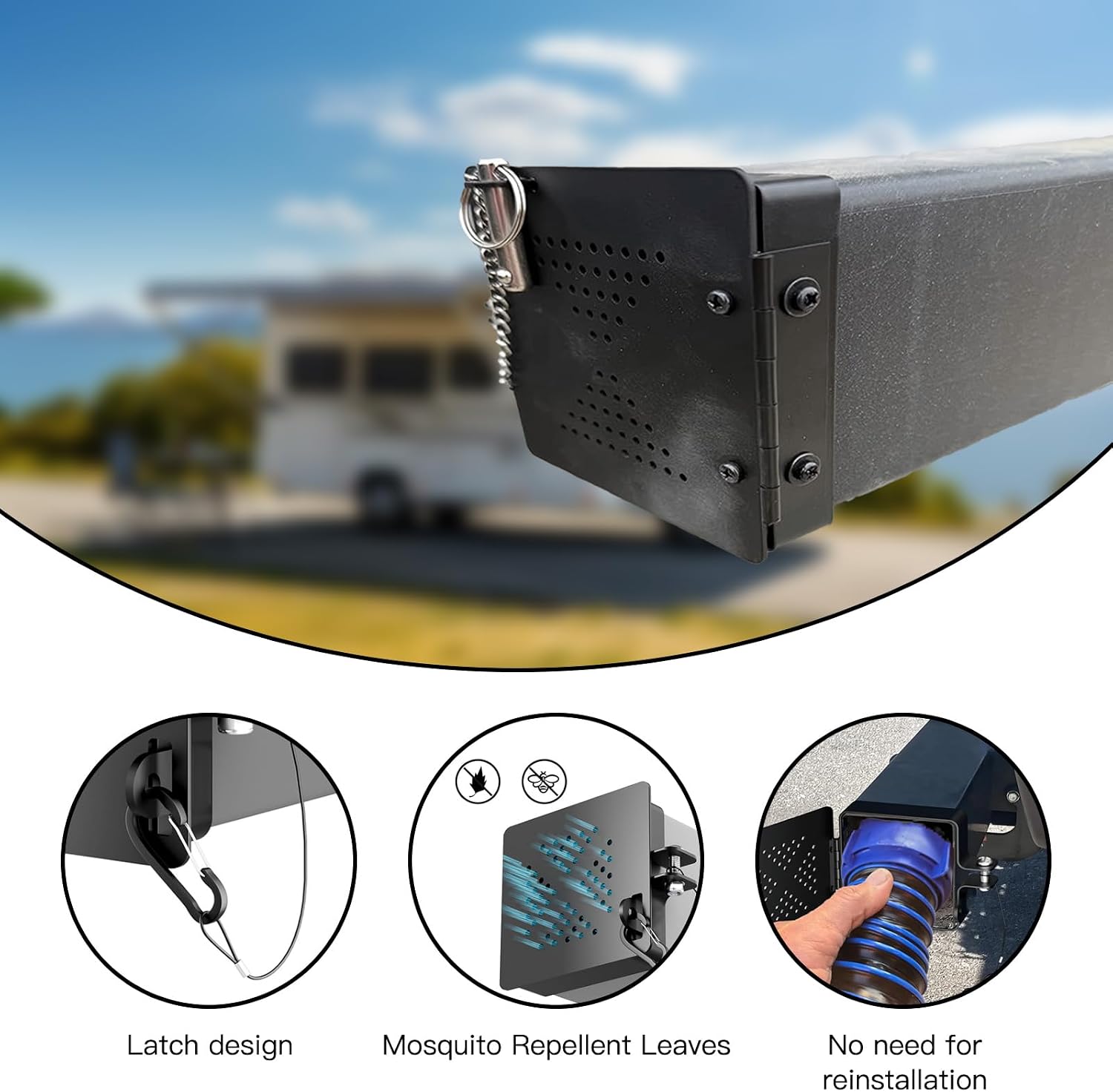 2-Pack Aluminum RV Bumper End Cap,Fits 4-inch square Camper Bumper End Caps,With Ventilation Holes,Essential RV Outdoor Accessories.