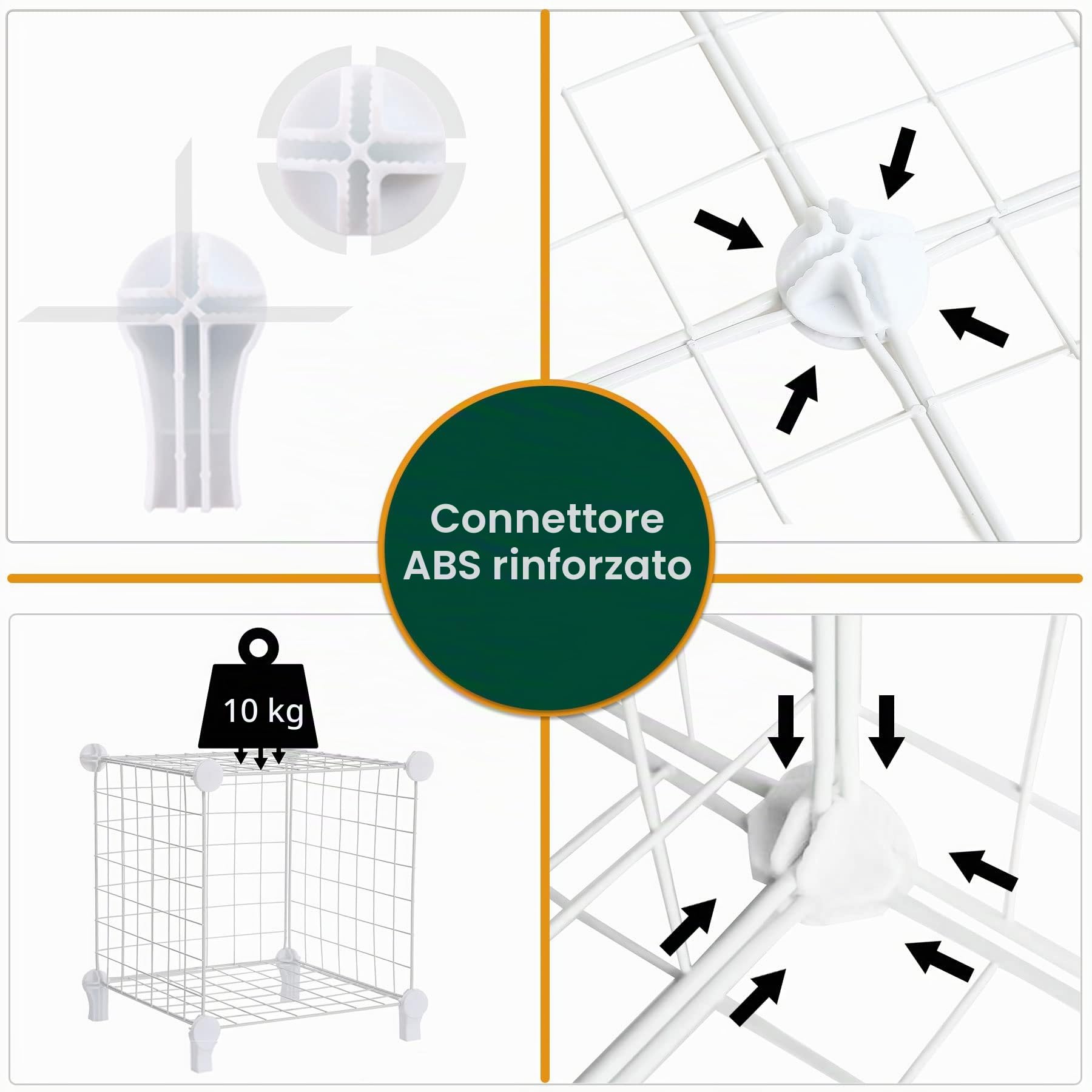 AWTATOS Griglia metallica a forma di cubo, 12 cubi, libreria, impilabile, organizer per riporre oggetti, contenitori modulari per cubi, scaffale multiuso in filo di ferro, per soggiorno, bianco