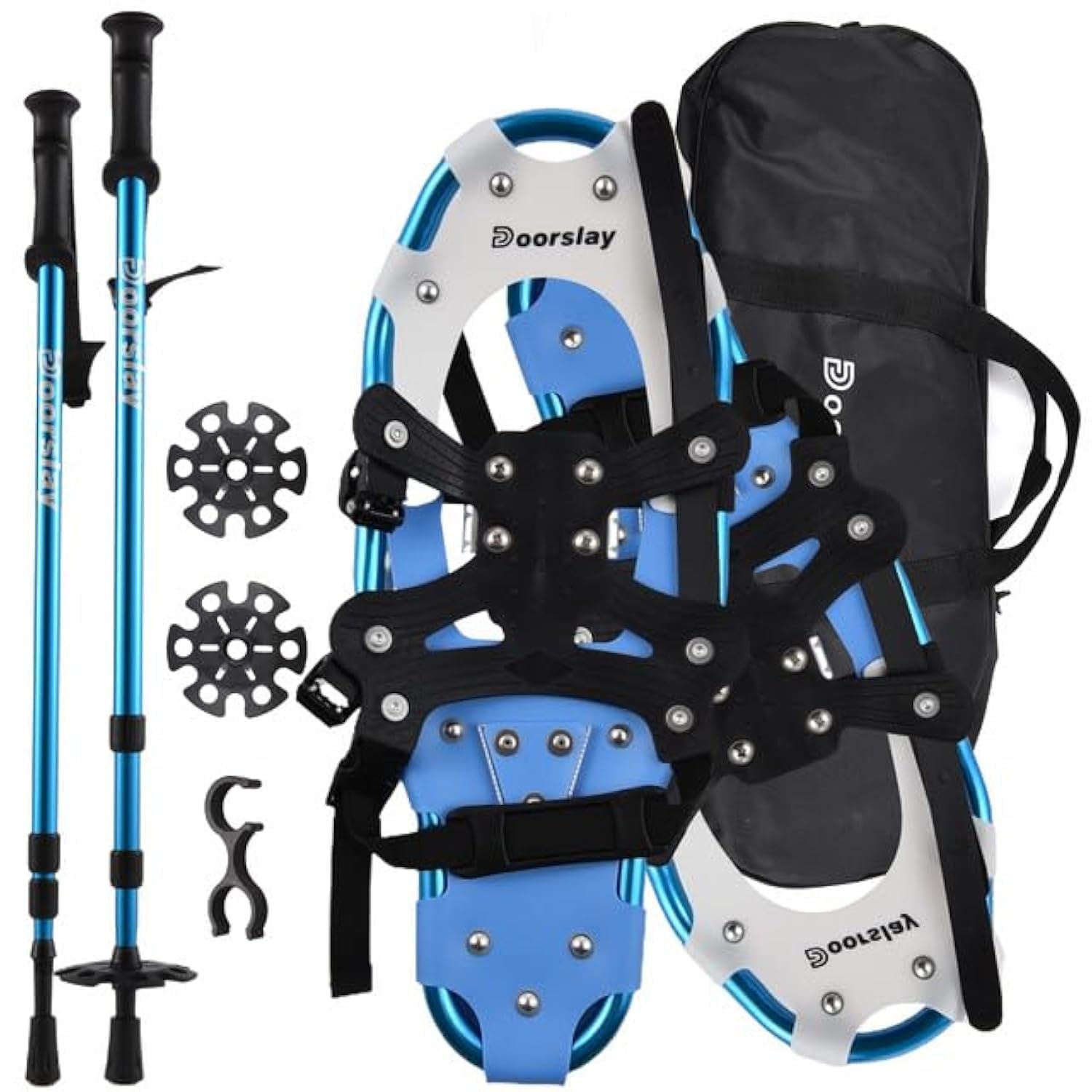 Set di Racchette da Neve e Bastoncini da Trekking Attrezzatura per Avventure Invernali Attrezzatura da Trekking in Montagna Borsa da Trasporto per Donna Uomo