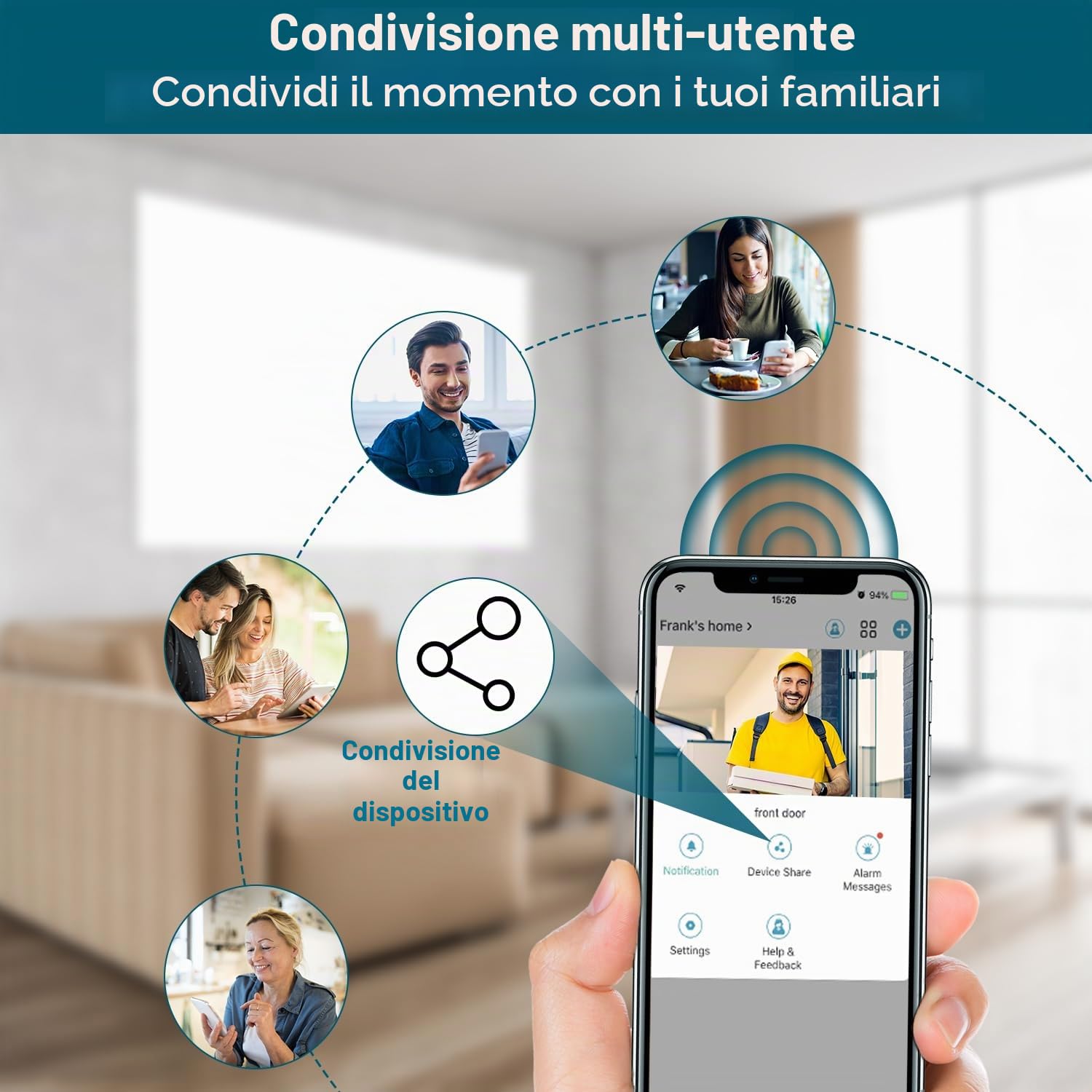 Videocitofono wireless con campanello, Smart WiFi campanello con cambio vocale, rilevamento movimento PIR, 1080P HD, visione notturna, audio bidirezionale, alimentazione a batteria, WiFi 2.4G, IP66