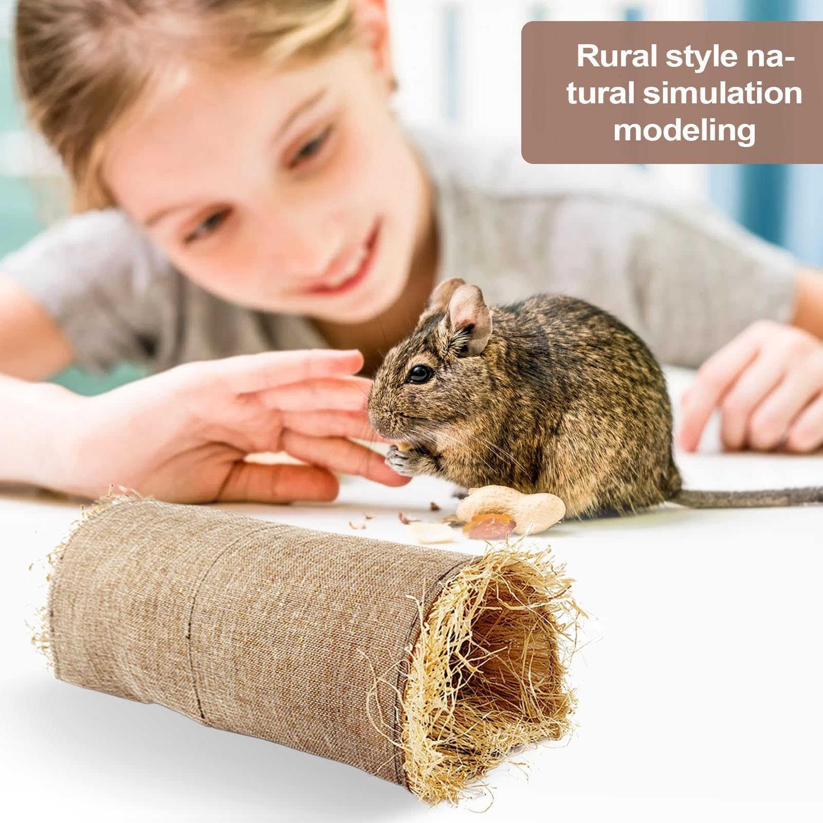 Rifugio per Conigli | Giocattolo Tunnel Naturale Sicuro - Tunnel di Gioco Intrecciato e Cuccia Accogliente per Animali Domestici in Casa e all'Aperto