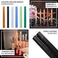 Vista 4 de Efavormart Paquete de 5 Velas cónicas negras premium sin aroma de 9" con mecha acanalada, velas altas de cera para cena