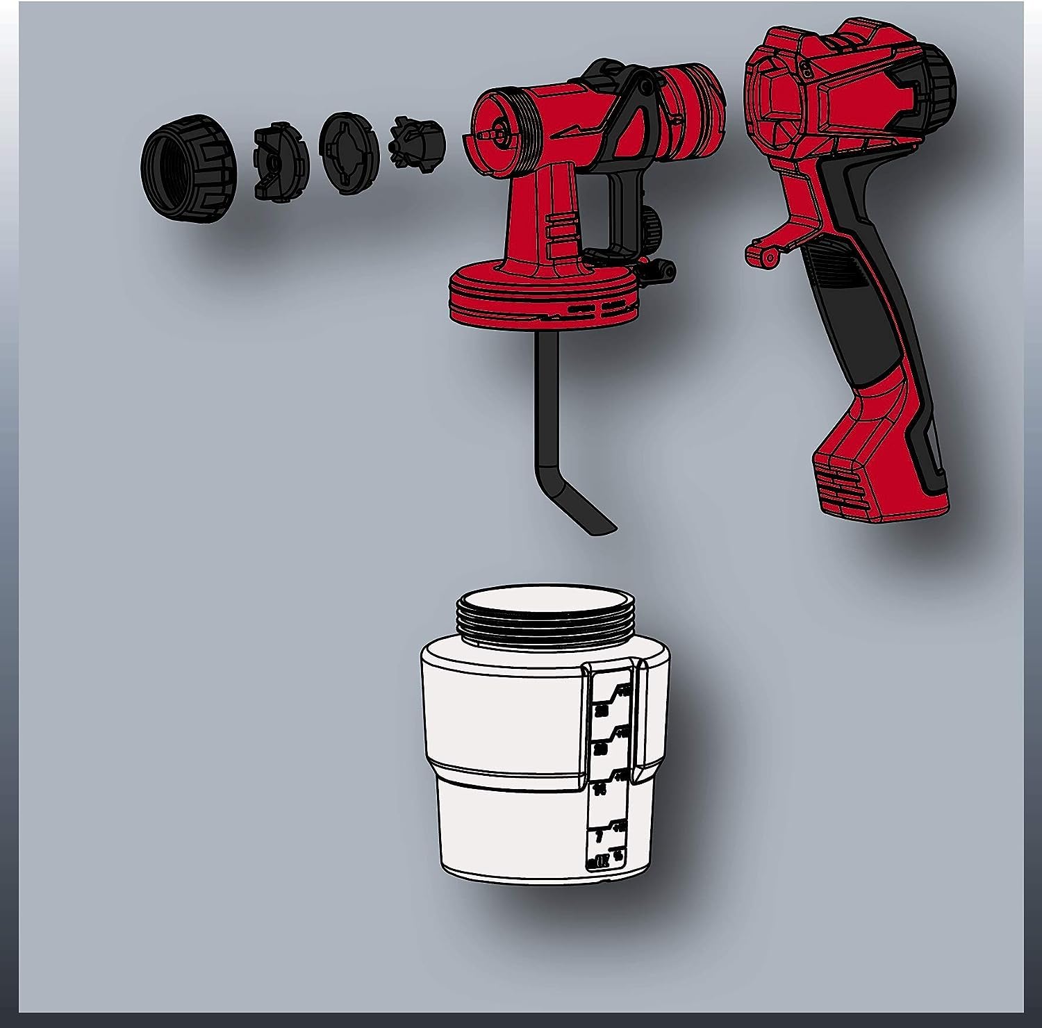 Einhell Sistema eléctrico de pulverización de Pintura TC-SY 700 S (700 W, Semi-estacionario, áreas de Trabajo Medianas y Grandes, para Barnices, esmaltes y Pinturas para Paredes Interiores)