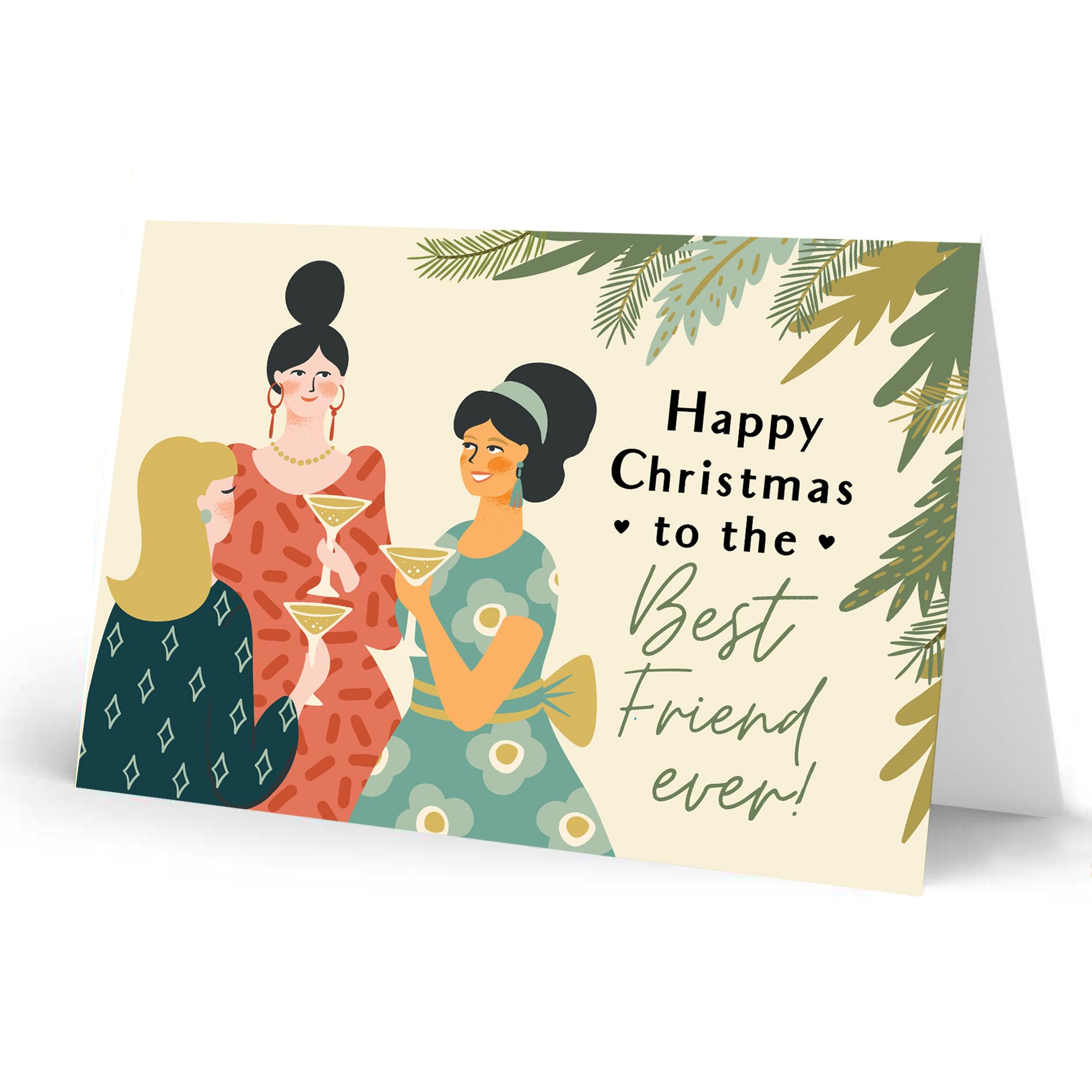 RED OCEAN Christmas Card For Best Friend Happy Christmas Card For Best Friend Handmade Christmas Card For Her Women
