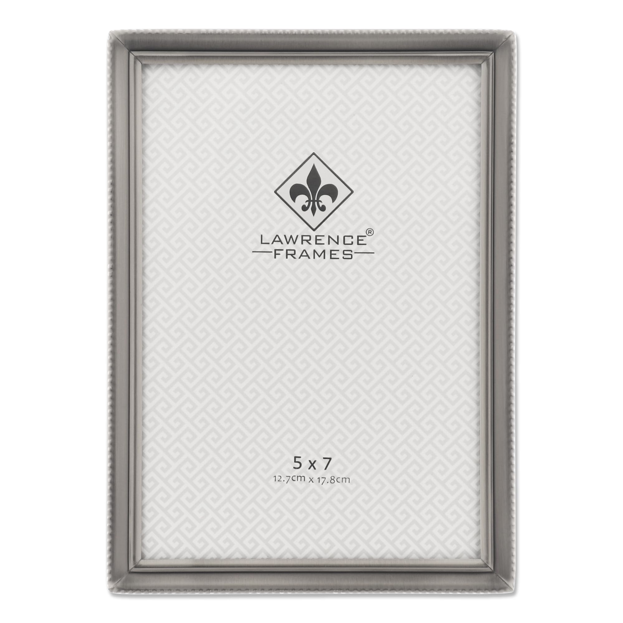 Lawrence Frames 11557 Antique Pewter 5x7 Picture Frame - Bead Border Design