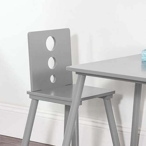 Miniatura 4 de Forever Eclectic Cirque - Juego de mesa para niños (3 piezas, madera y 2 sillas), color gris