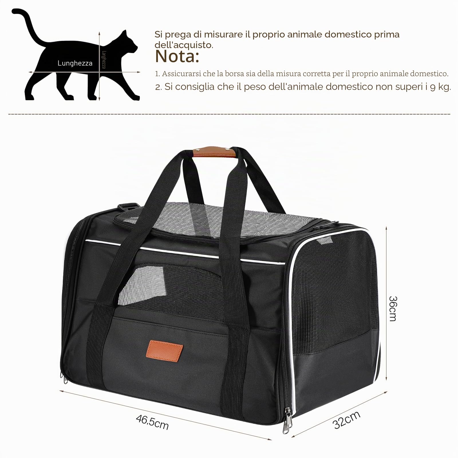 Trasportino per Gatti,Trasportino Gatto Morbido,Trasporto e Pieghevole Traspirante,trasportatore per animali domestici con cerniere di sicurezza,Trasportino per Viaggi Lunghi e Brevi