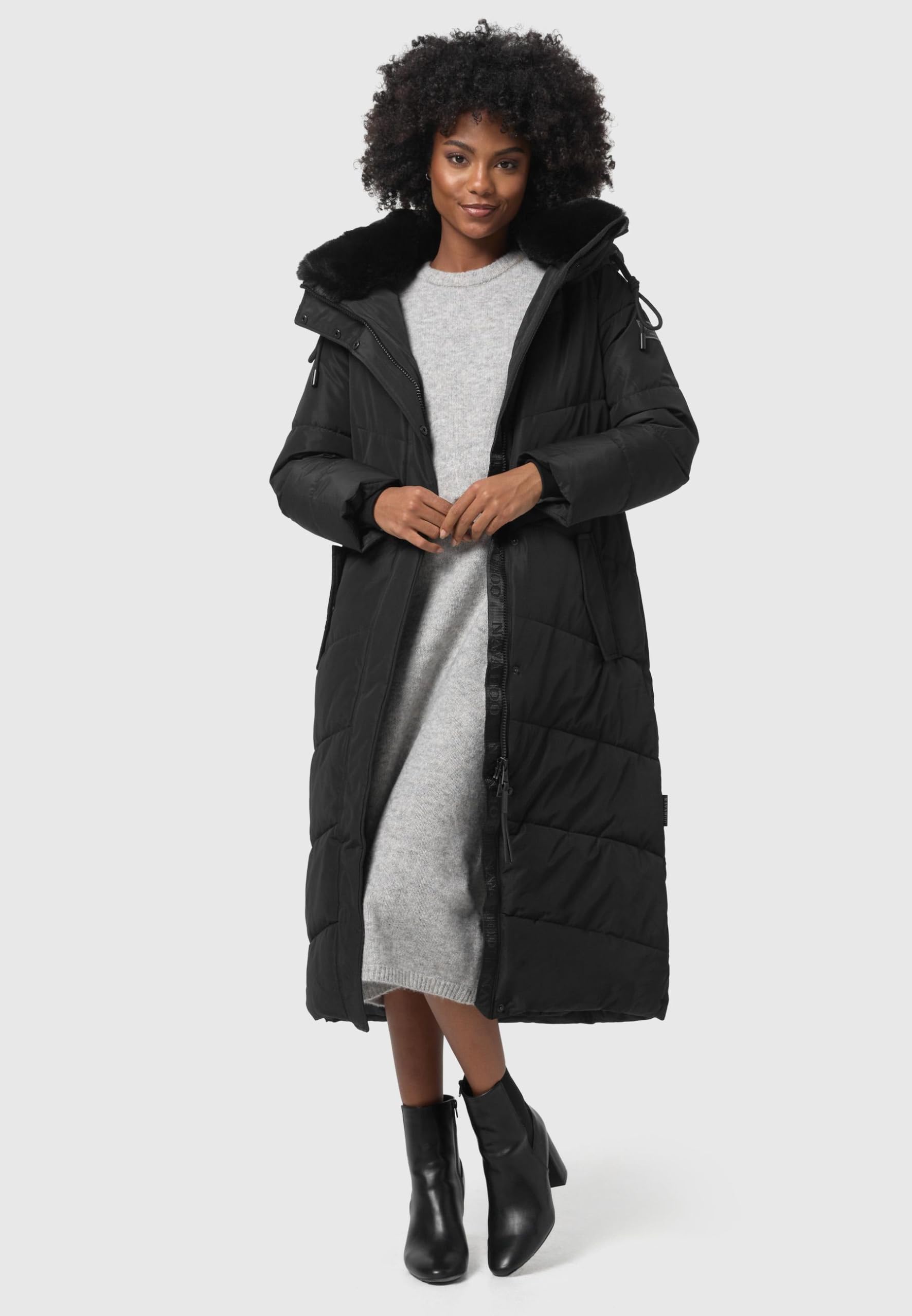Navahoo Cappotto trapuntato extra lungo da donna, rosso, XS-XXL
