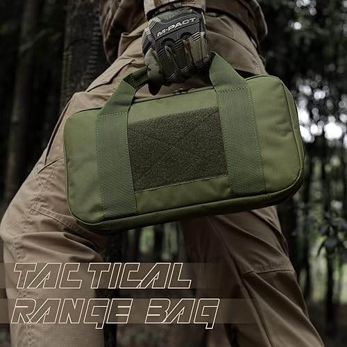 Vista 2 de LIVANS Estuche para pistola táctica, funda acolchada para pistola doble, cartera para pistola de mano, fundas blandas, bolsas rectangulares