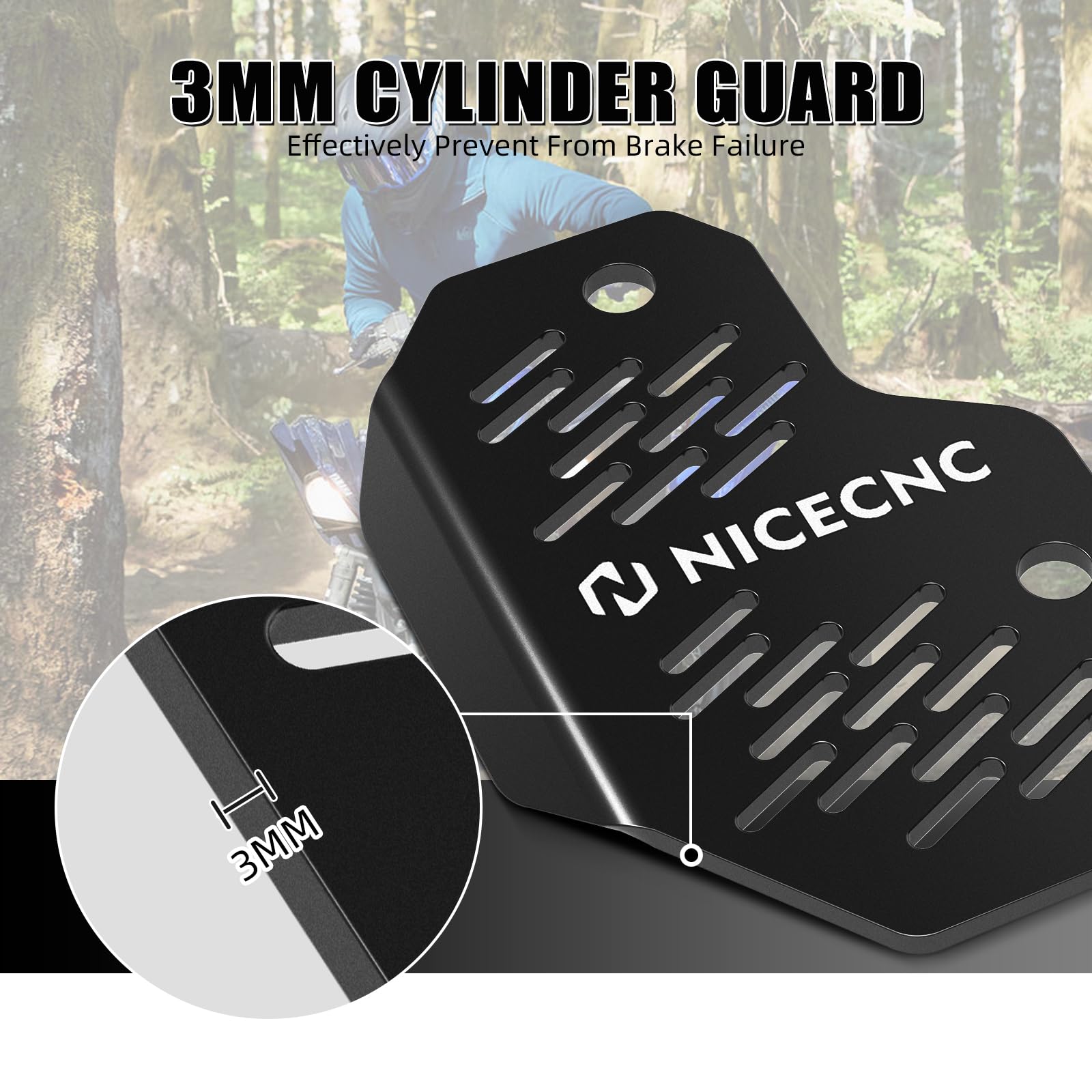 NICECNC Noir Couvercle de Protection arrière maître Cylindre Compatible with Raptor 700 YFM700 2006-2011 2013-2026, Raptor 700R YFM700R 2012 2016-2026, YFZ450R, YFZ450X, Voir Fittings