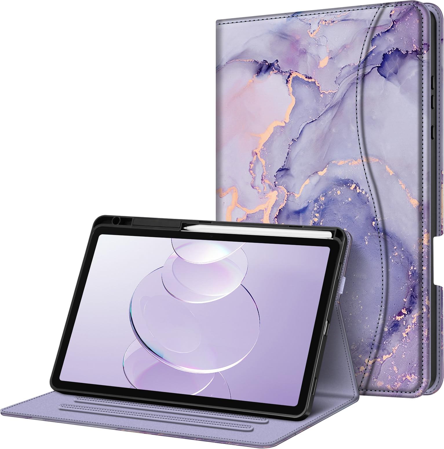 Fintie Multi-Angle Viewing Case for Samsung Galaxy Tab S11 11'', Lilac | SM-X730/X736B 2025 Release, Soft TPU Back Cover, Front Card Pocket, S Pen Holder, Auto Wake/Sleep