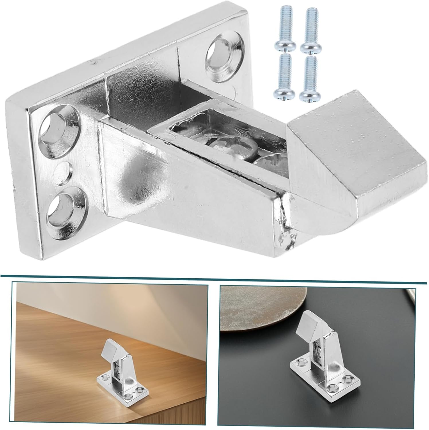 Cabilock 1set Heavy Duty Refrigerator Latch Hook Lock Easy Install for Freezer Cooler Rv Refrigerators Sturdy Secure Accessory