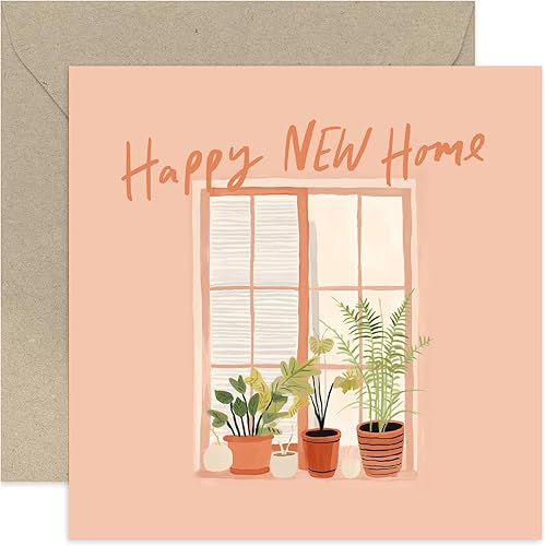 Old English Co. - Tarjeta de inauguración de la casa para hija, tarjeta artística de planta de casa, regalo para mujeres y hombres, sobre interior