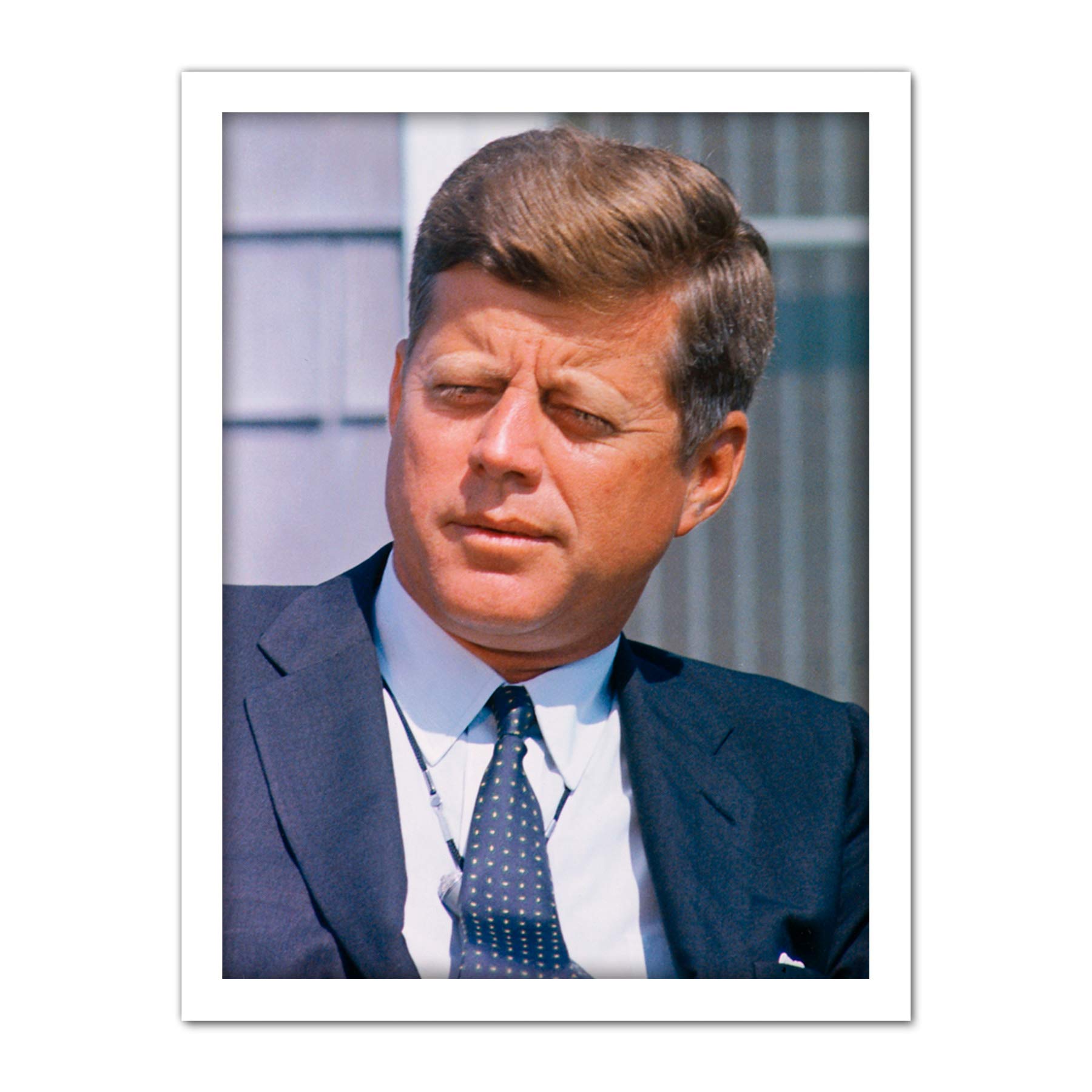 President JFK Kennedy Cronkite Interview Photo Artwork Framed Wall Art Print 18X24 Inch
