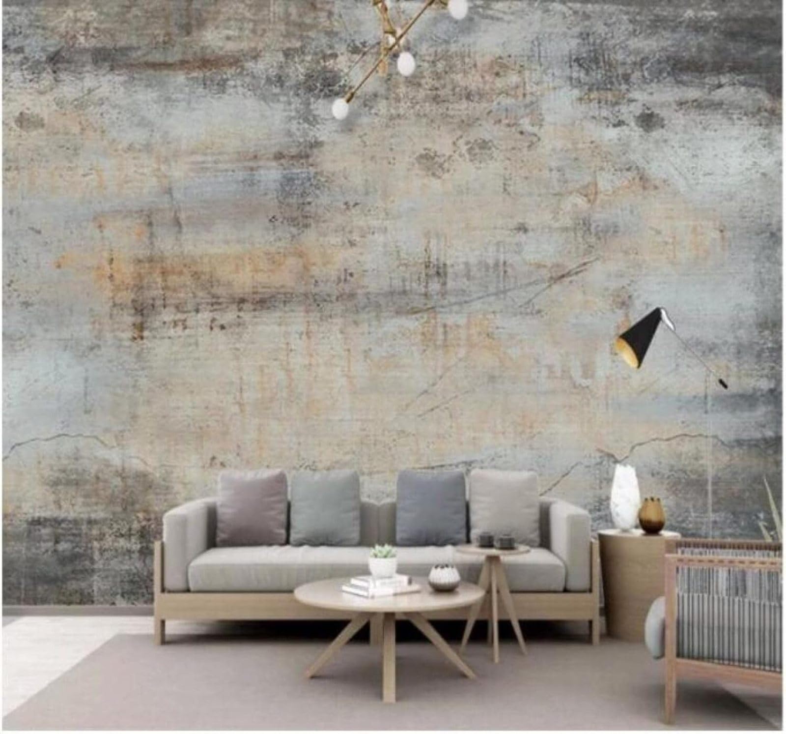 XLMING Hand Drawn Abstract Retro Art Café 3D Wallpaper Luxury Silk Study Dining Feature Sofa Grey Bedroom Living Room Tv Decorative Wall-400cm×280cm