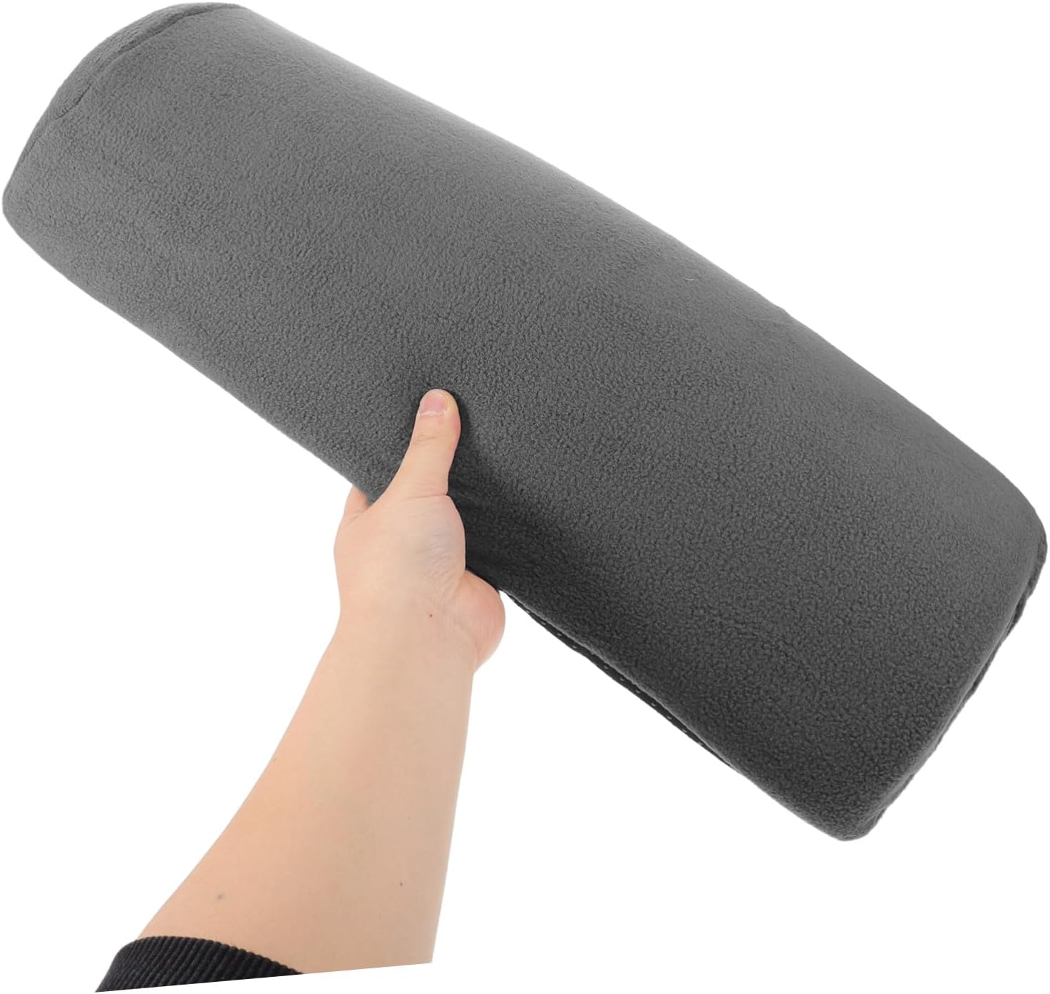 Luxshiny Recliner Leg Rest Pillow with Slow Rebound High Elastic Foam, Grey Fleece Cover, 21.3"x10"x3.5" Under Knee Cushion for Sleeping and Leg Elevation, Footrest Accessory for Living