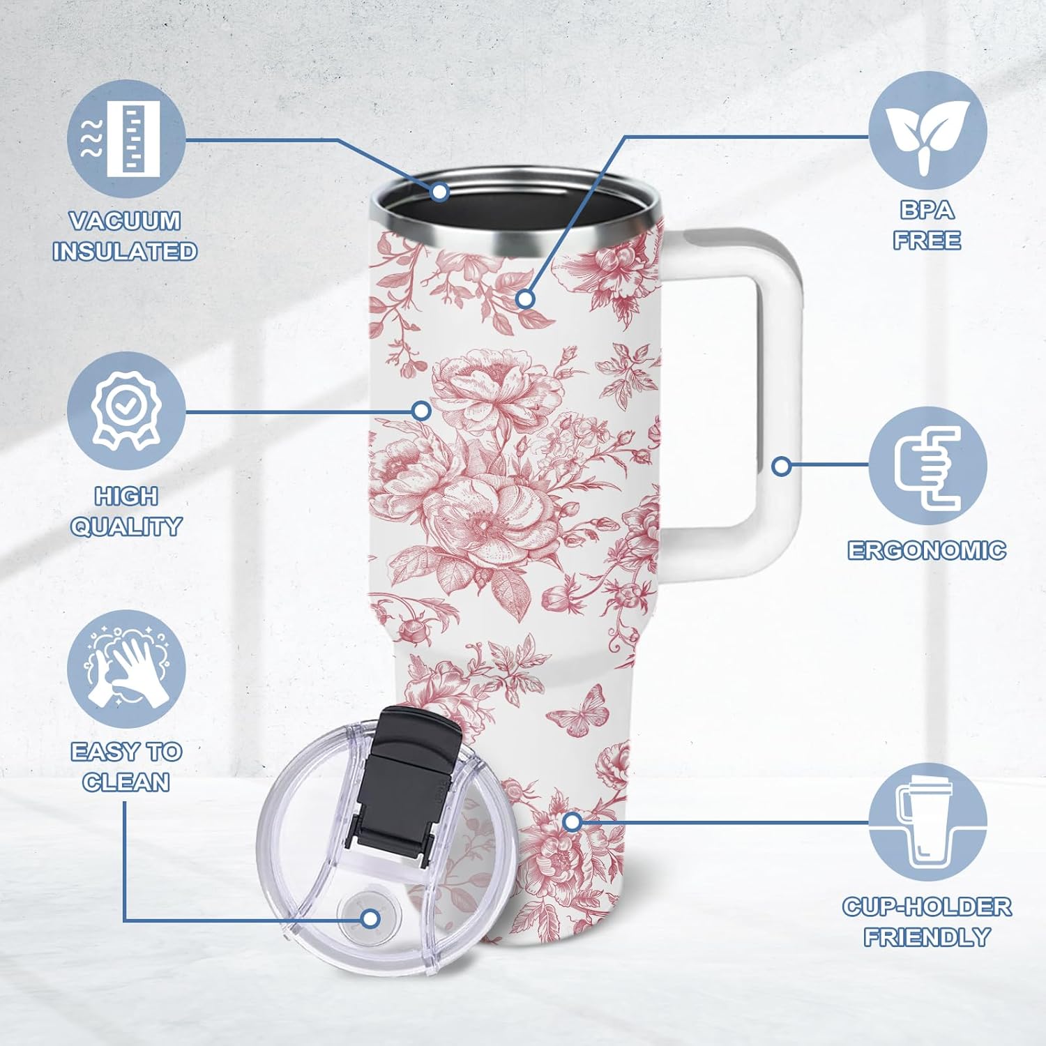 Christian Tumbler For Women, 30 Oz Floral Stainless Steel Vacuum Tumbler, Birthday Christmas Graduation Gifts For Women Mom Sister Best Friends, Travel Coffee Insulated Cup - Image 4