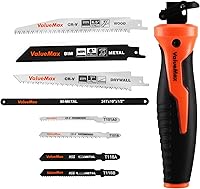 ValueMax 8-in-1 Multi-Blade Hand Saw with Quick-Change TPR Handle - Cuts Wood, Metal, Drywall, Pumpkin Carving