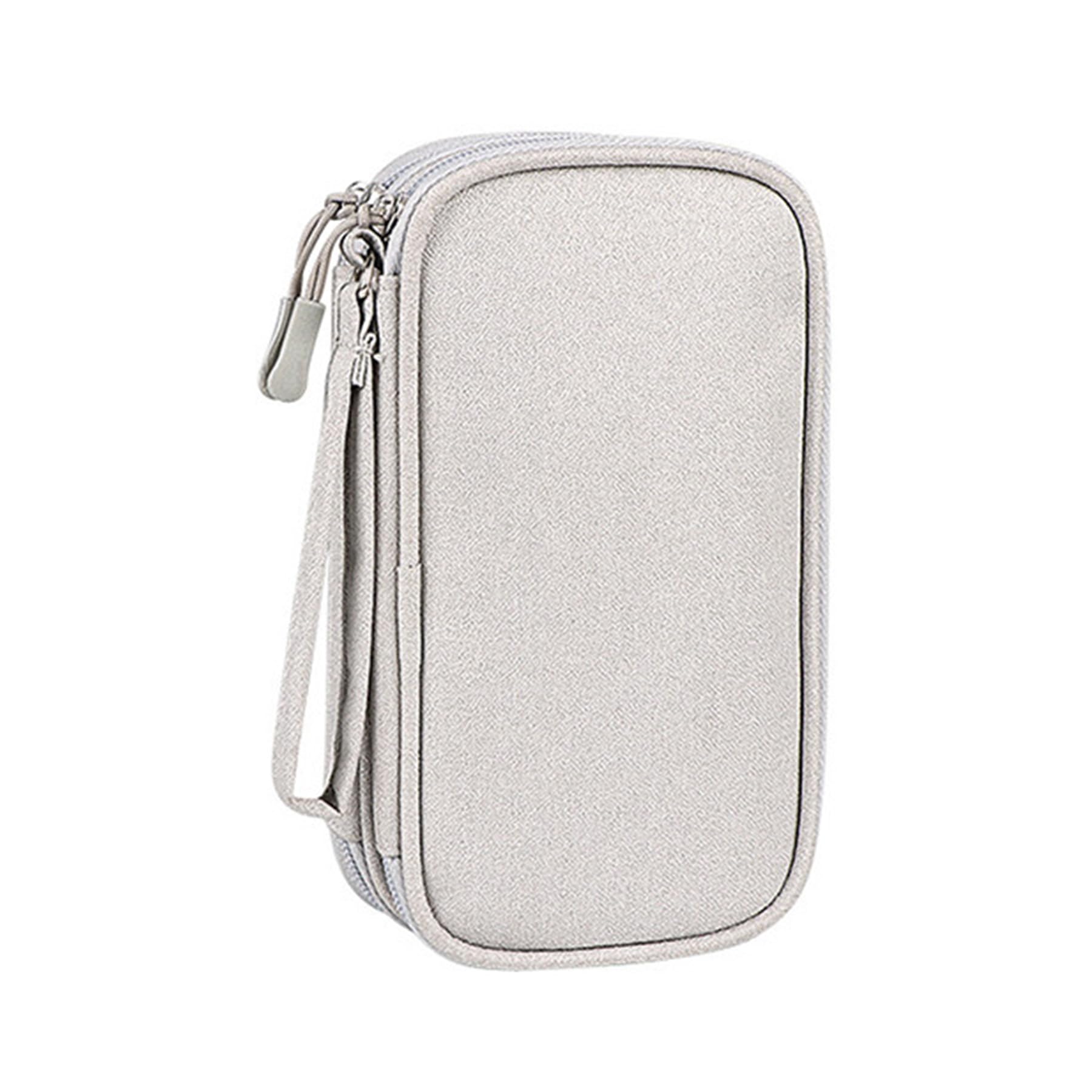 CAAORDKSO Bolsa organizadora de viaje para accesorios electrónicos, portátil, impermeable, bolsa de almacenamiento de doble capa para cable, cable, cargador, teléfono, banco de energía, auriculares,