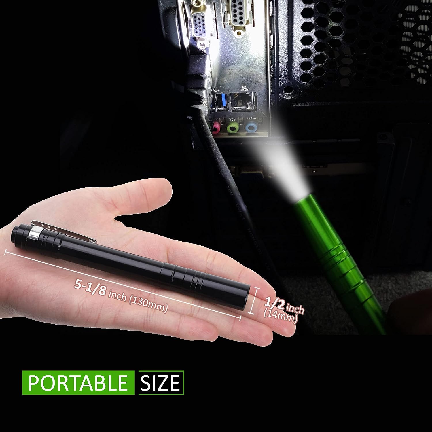 SEAMAGIC 5-Pack LED Penlight - Pocket Pen Flashlight with Clip, 10-Piece Dry Batteries Included, Perfect for Inspection, Repairing, Night Shift, Camping and Training Course