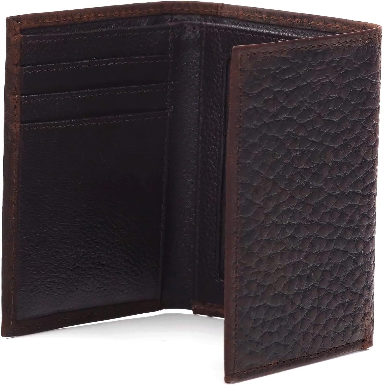 ARIAT® Men's Mexico Flag Logo Brown Leather Trifold Wallet - Image 4